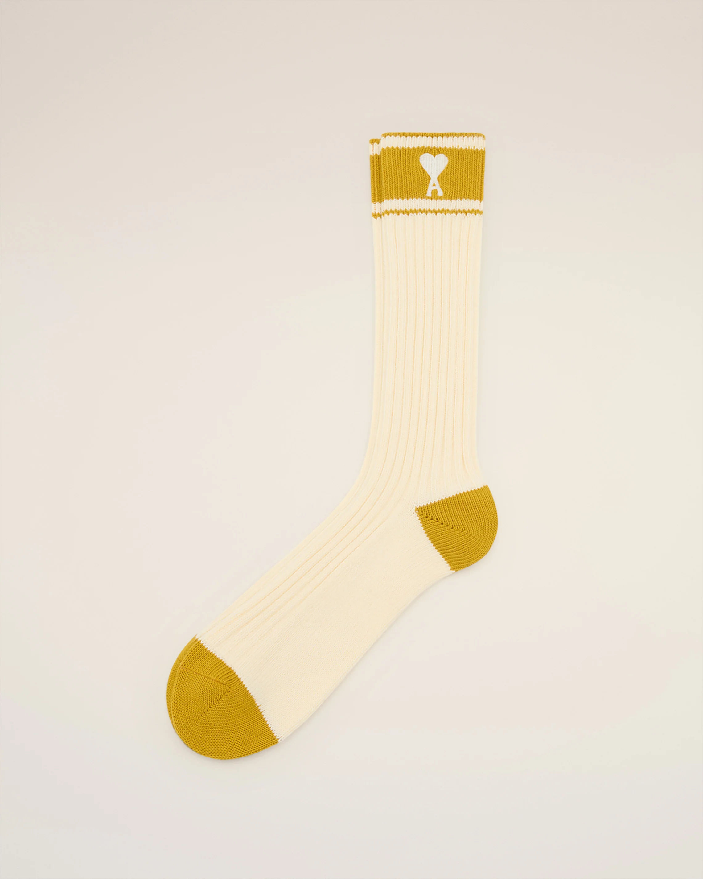 White Cotton Ami de Coeur Striped Socks