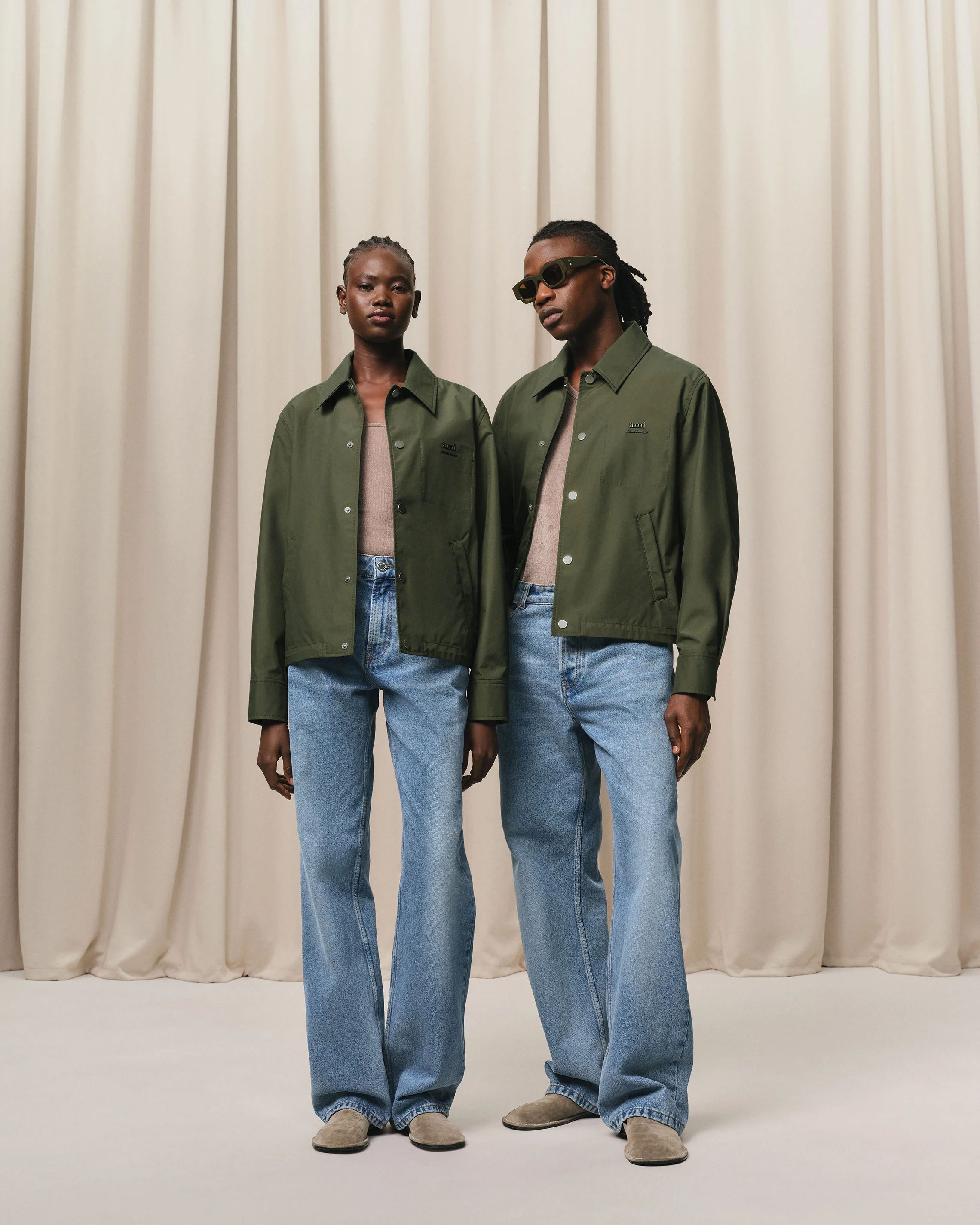 Green Buttoned Jacket