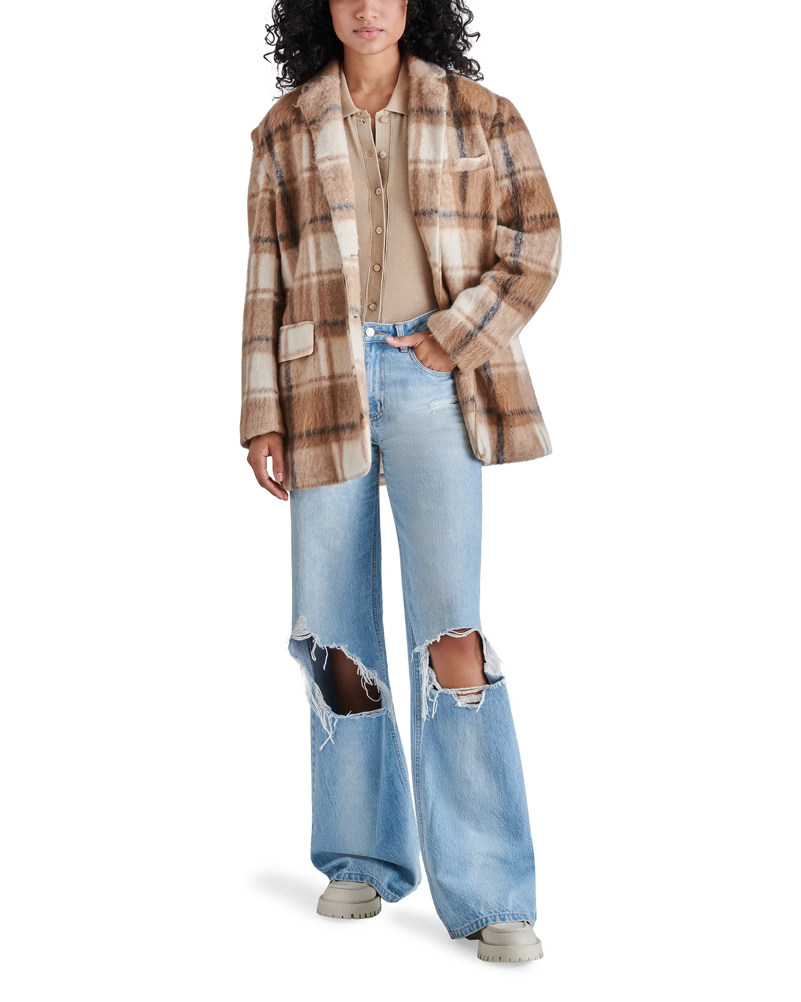 NAN BLAZER COAT TAN MULTI