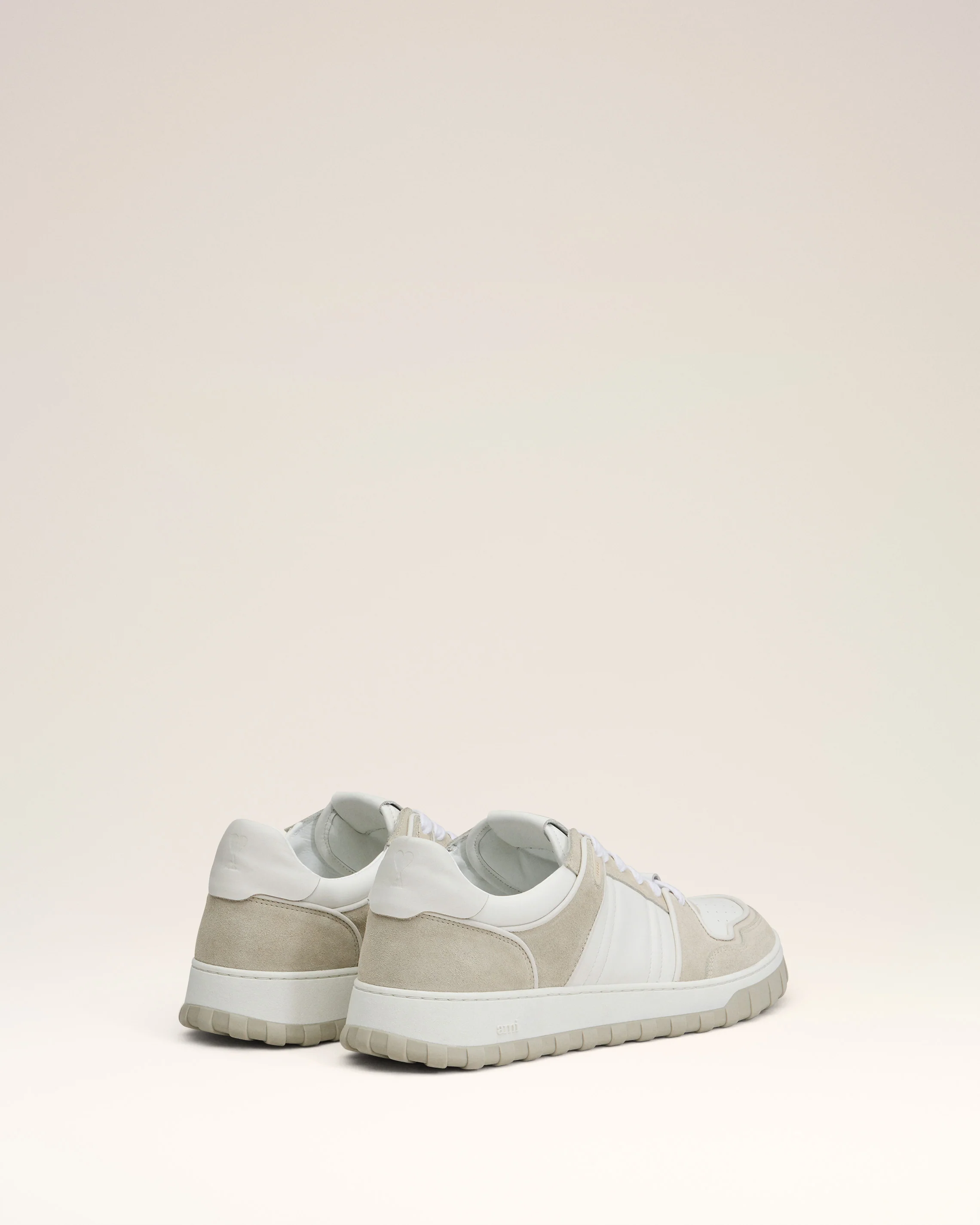 Grey Leather Low Top Walk Sneakers