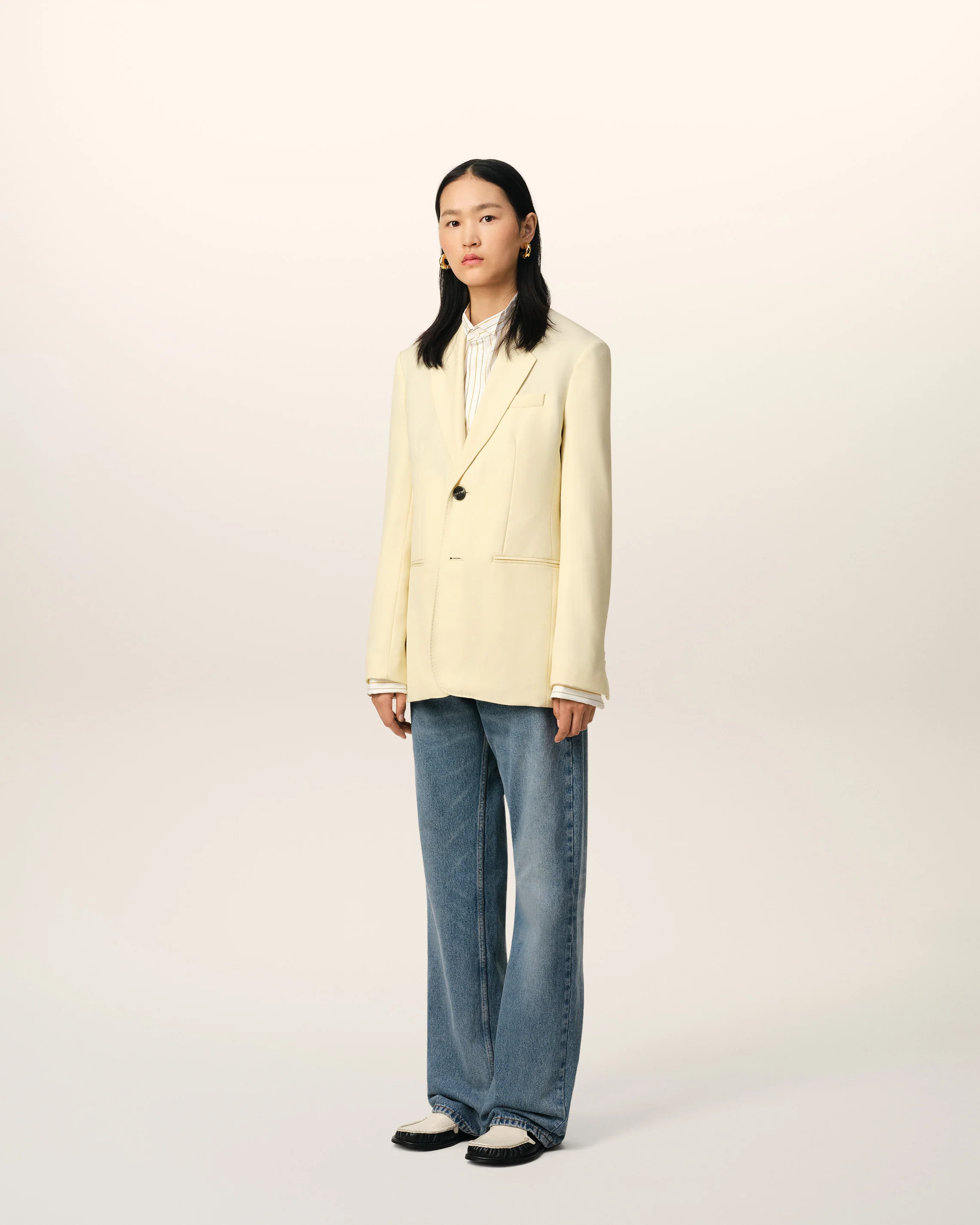Yellow Wool Semi-Lined Jacket