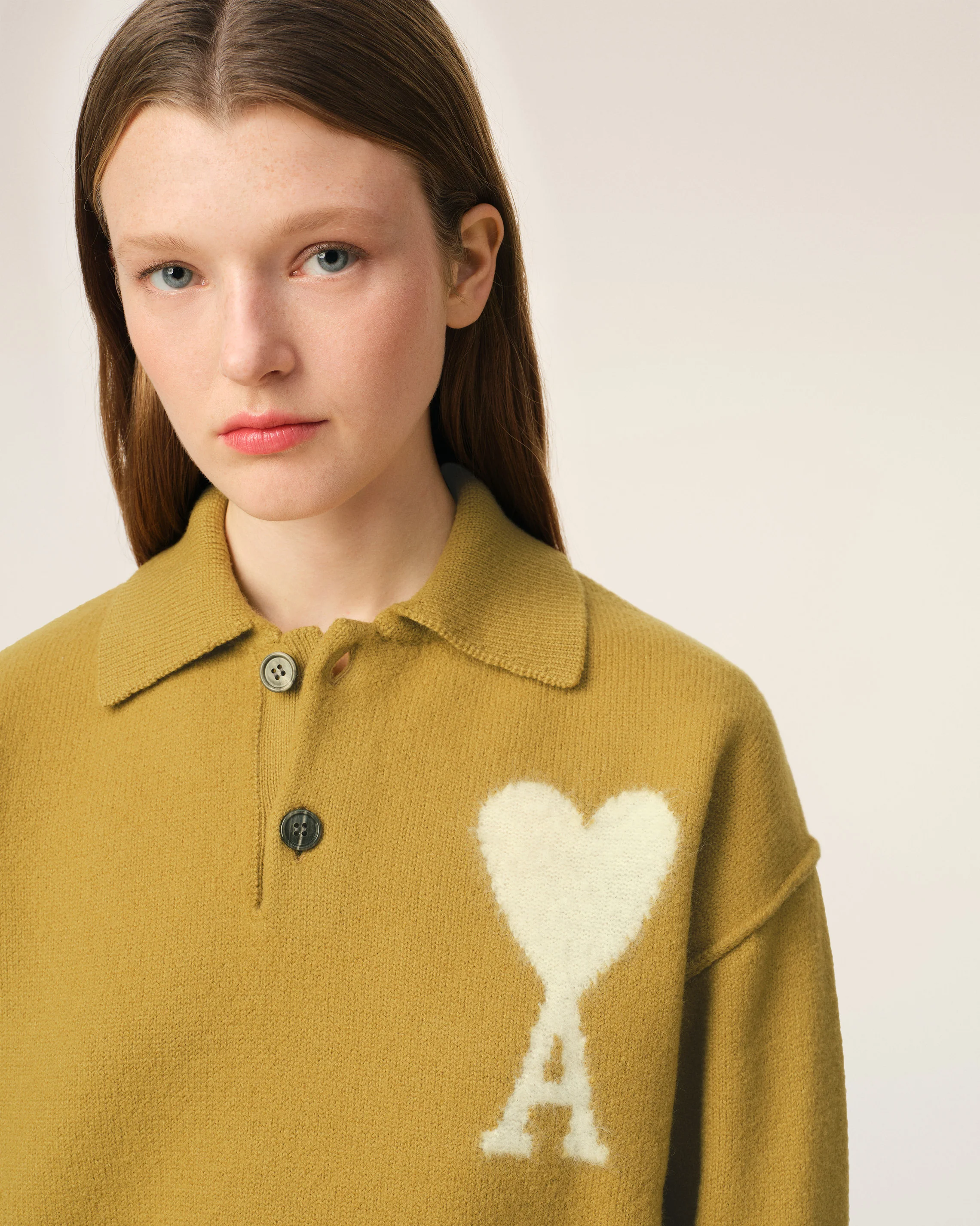 Mustard Wool Ami de Coeur Polo