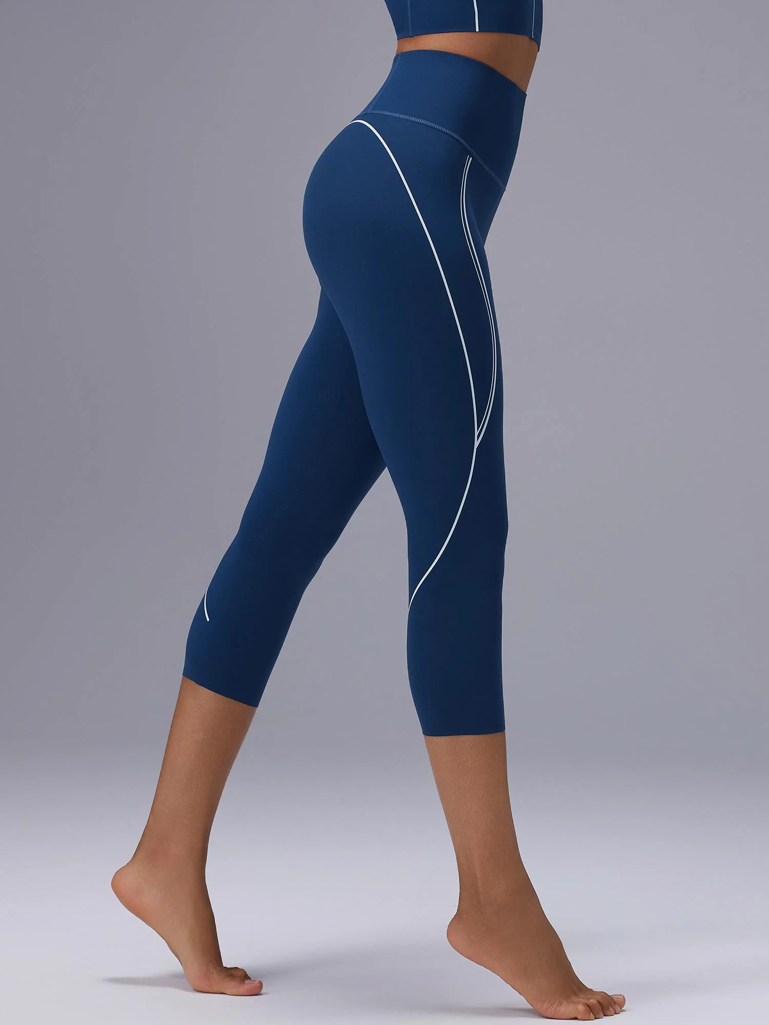 Freeleaf 19 High Rise Stripe Print Capris