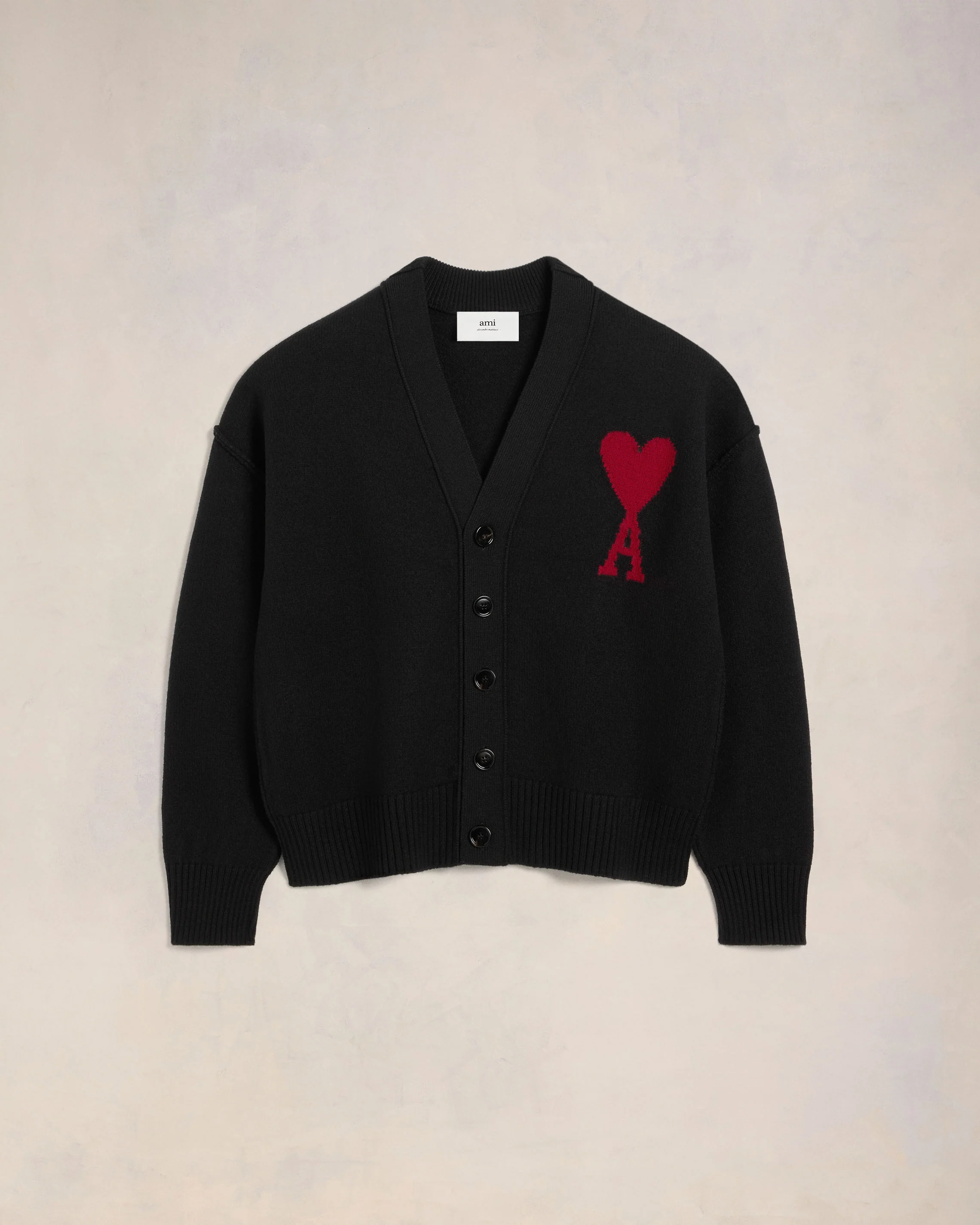 Black Wool Ami de Coeur Cardigan