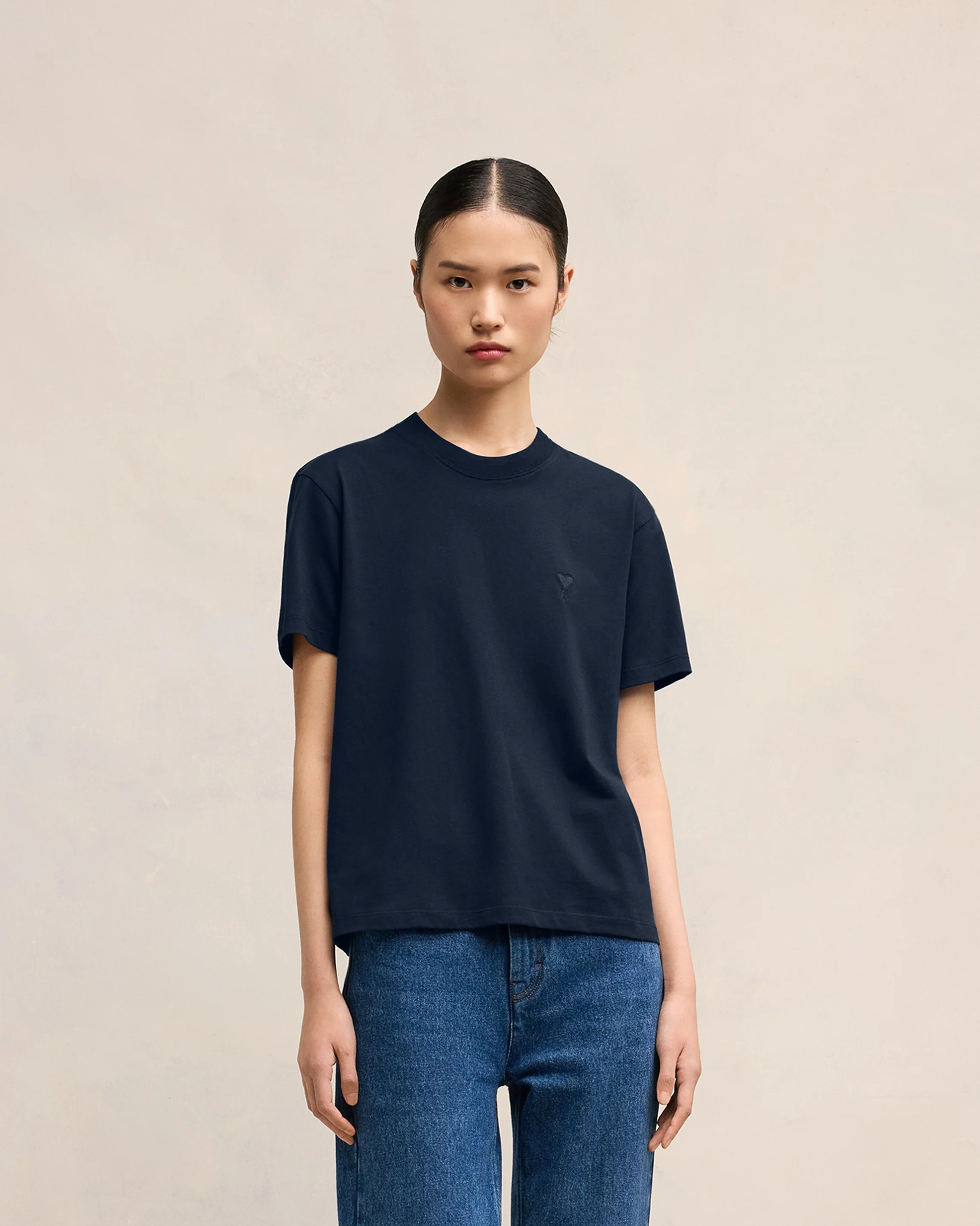 Navy Cotton Ami de Coeur T-Shirt