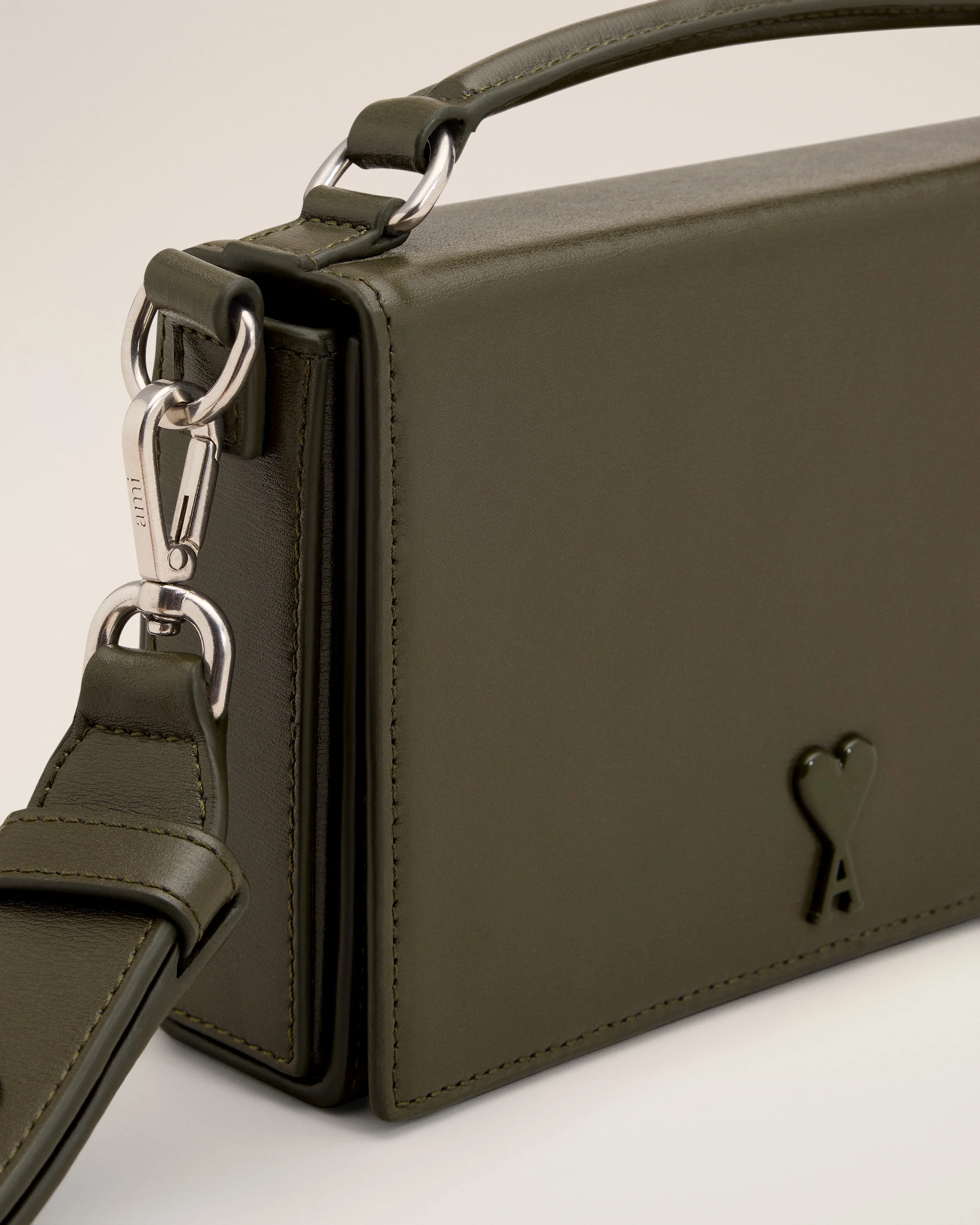 Green Leather Ami de Coeur Lunch Box Bag