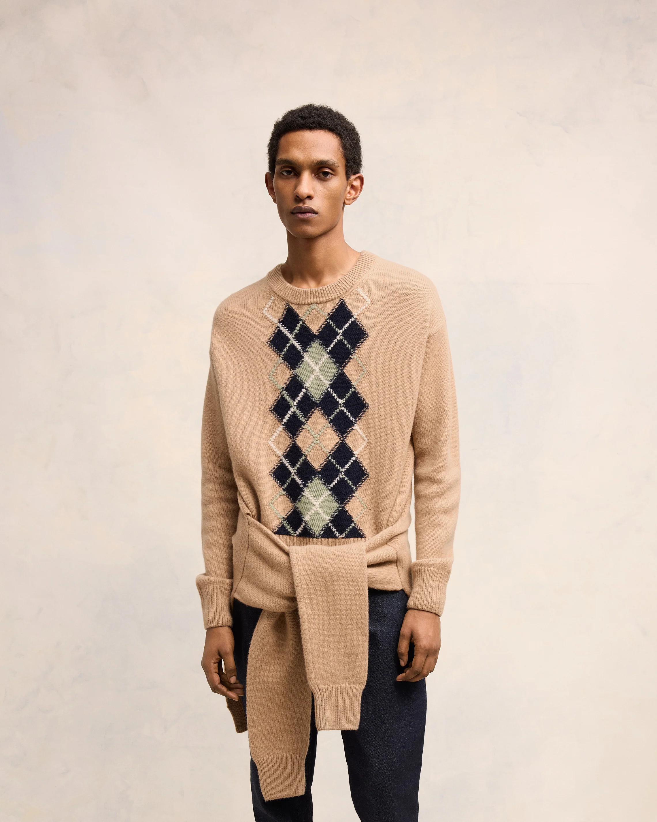 Argyle Double Crewneck Sweater