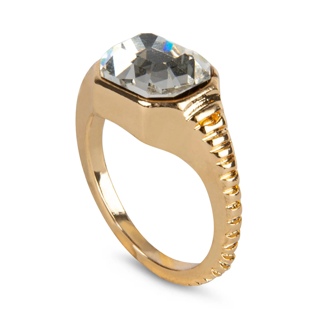 CLEAR STONE RING GOLD