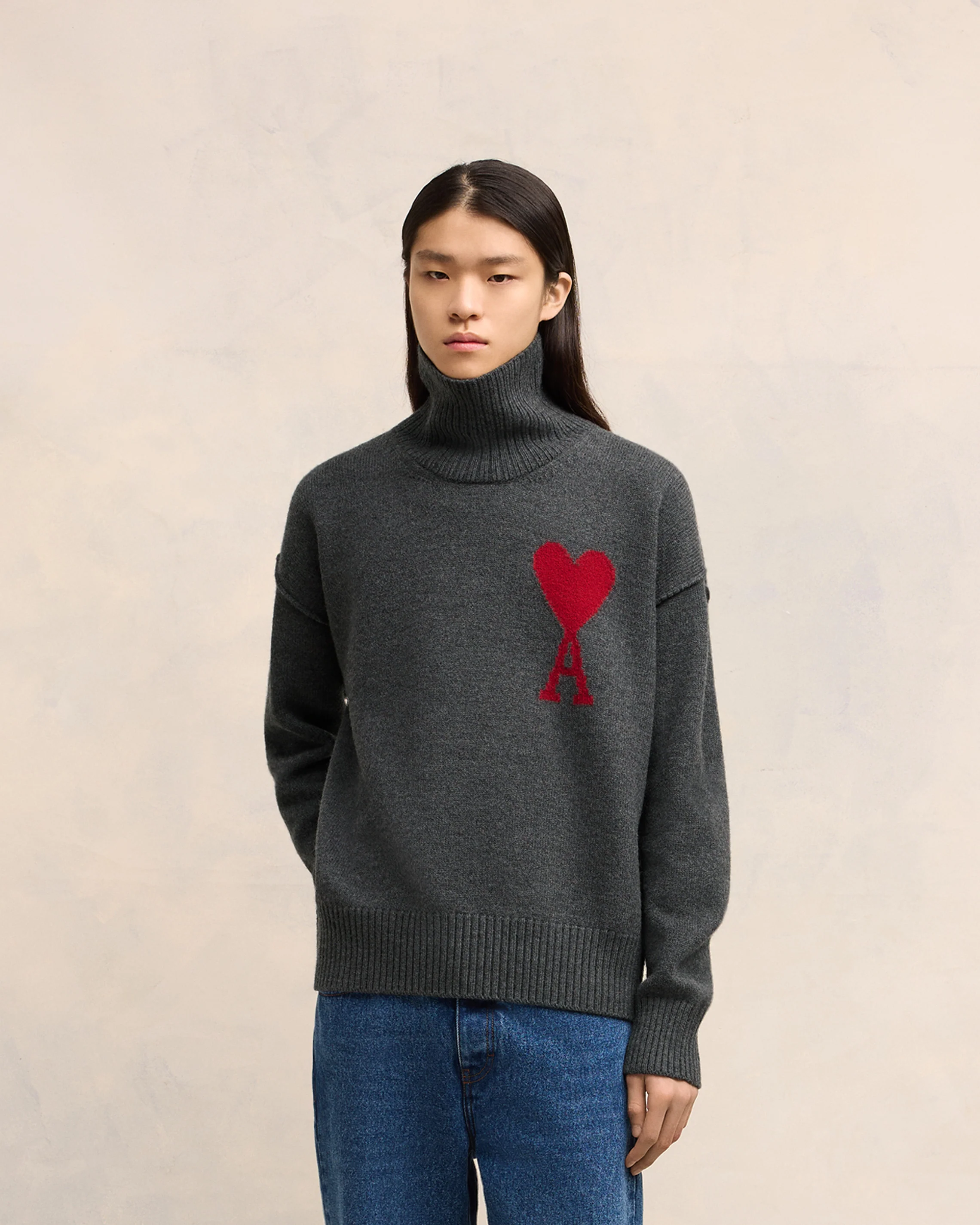 Grey Wool Ami de Coeur Sweater