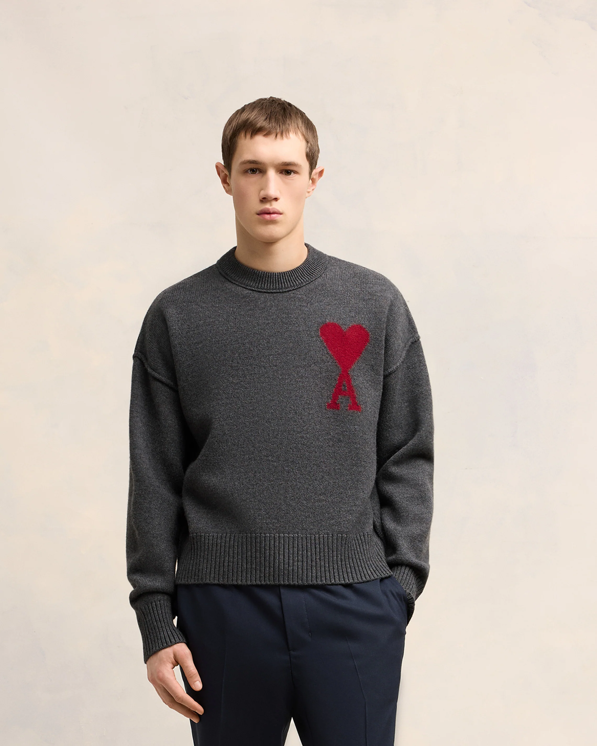 Grey Wool Ami de Coeur Sweater