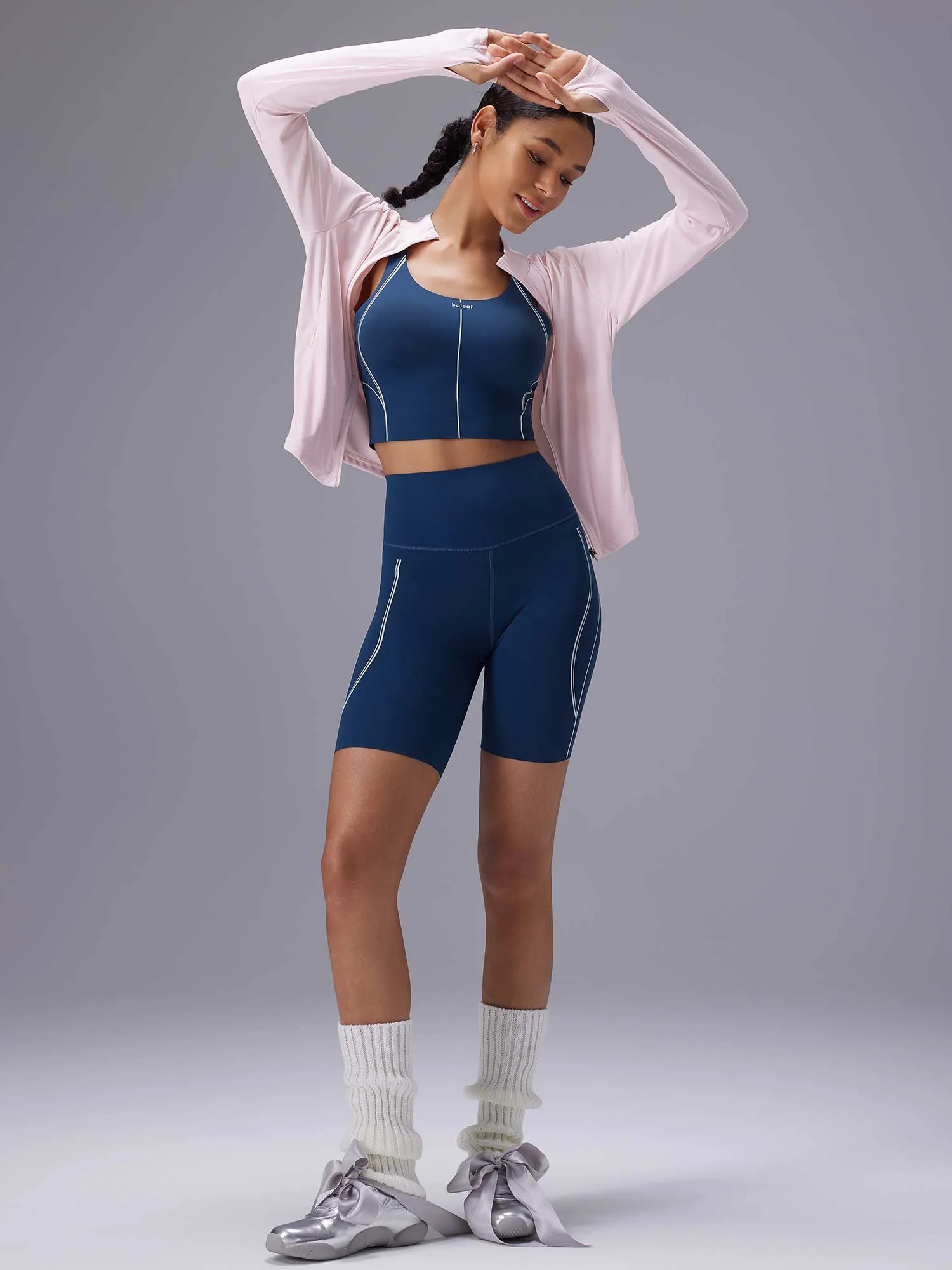 Freeleaf 8 High Rise Stripe Print Shorts