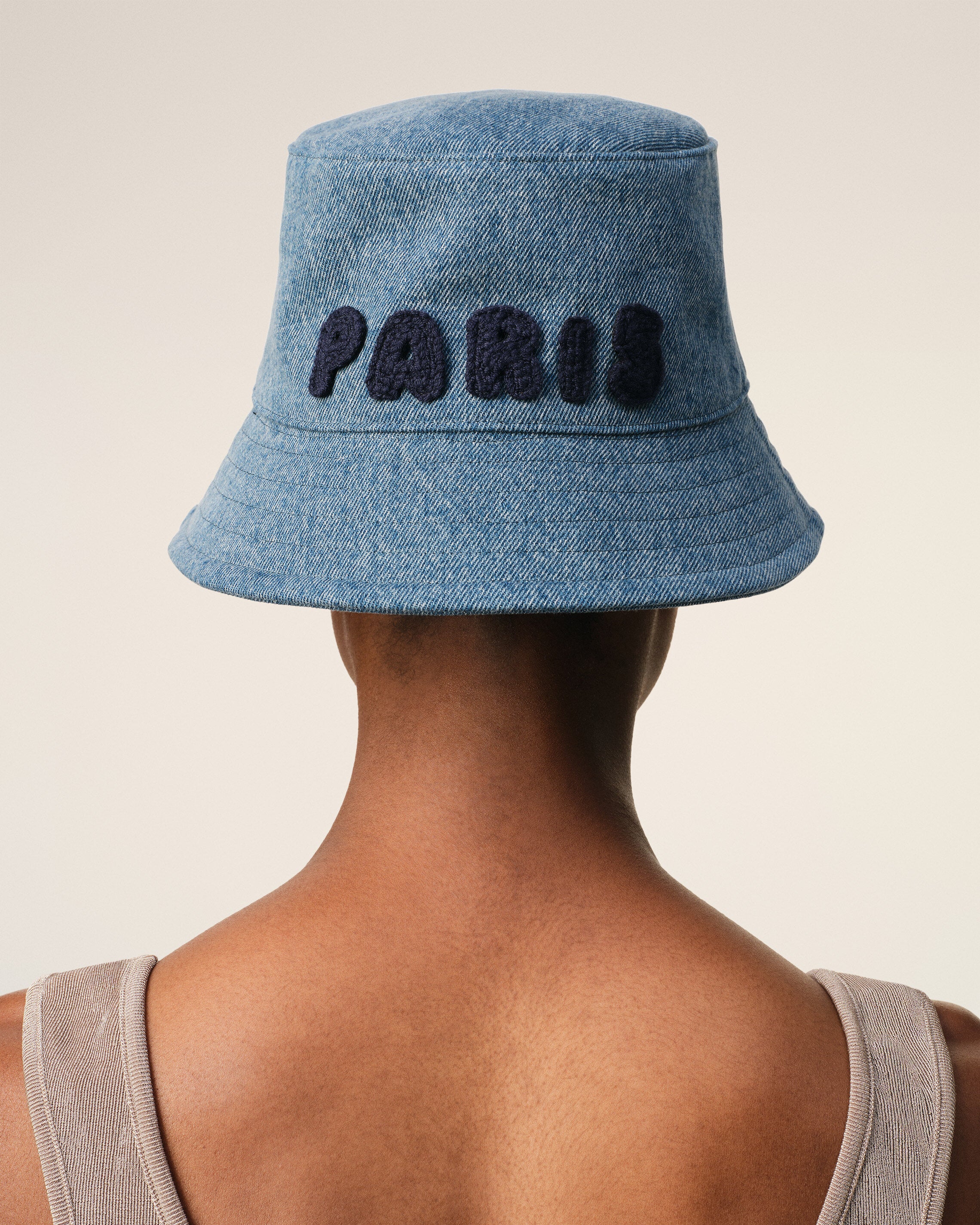 Blue Cotton Ami Paris Patch Bucket Hat