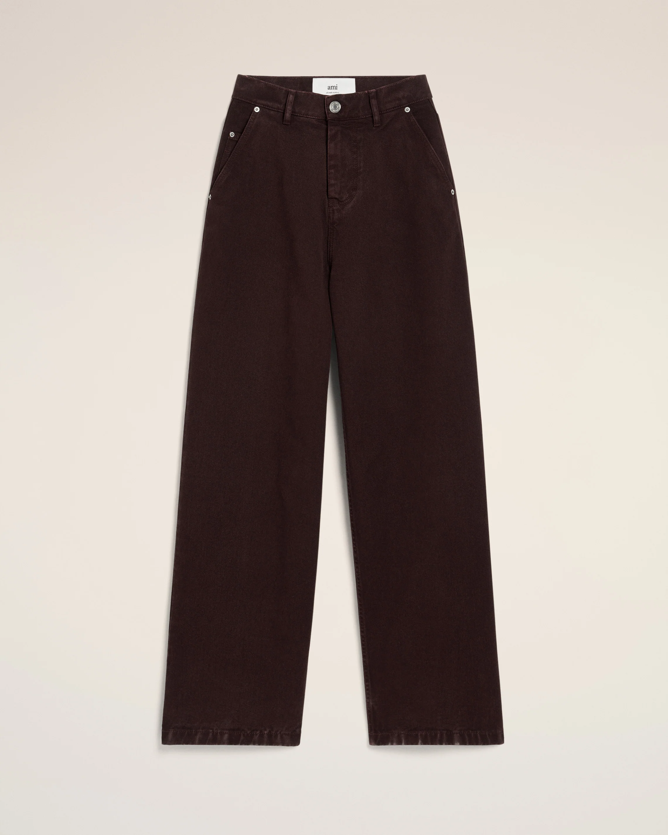 Burgundy Cotton Wide Fit Jeans