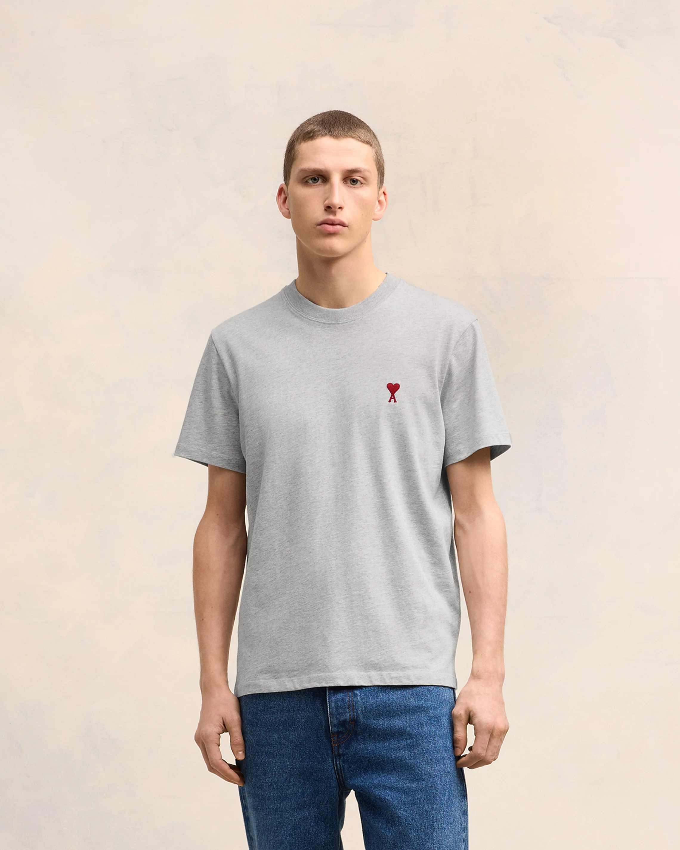 Grey Cotton Ami de Coeur T-Shirt