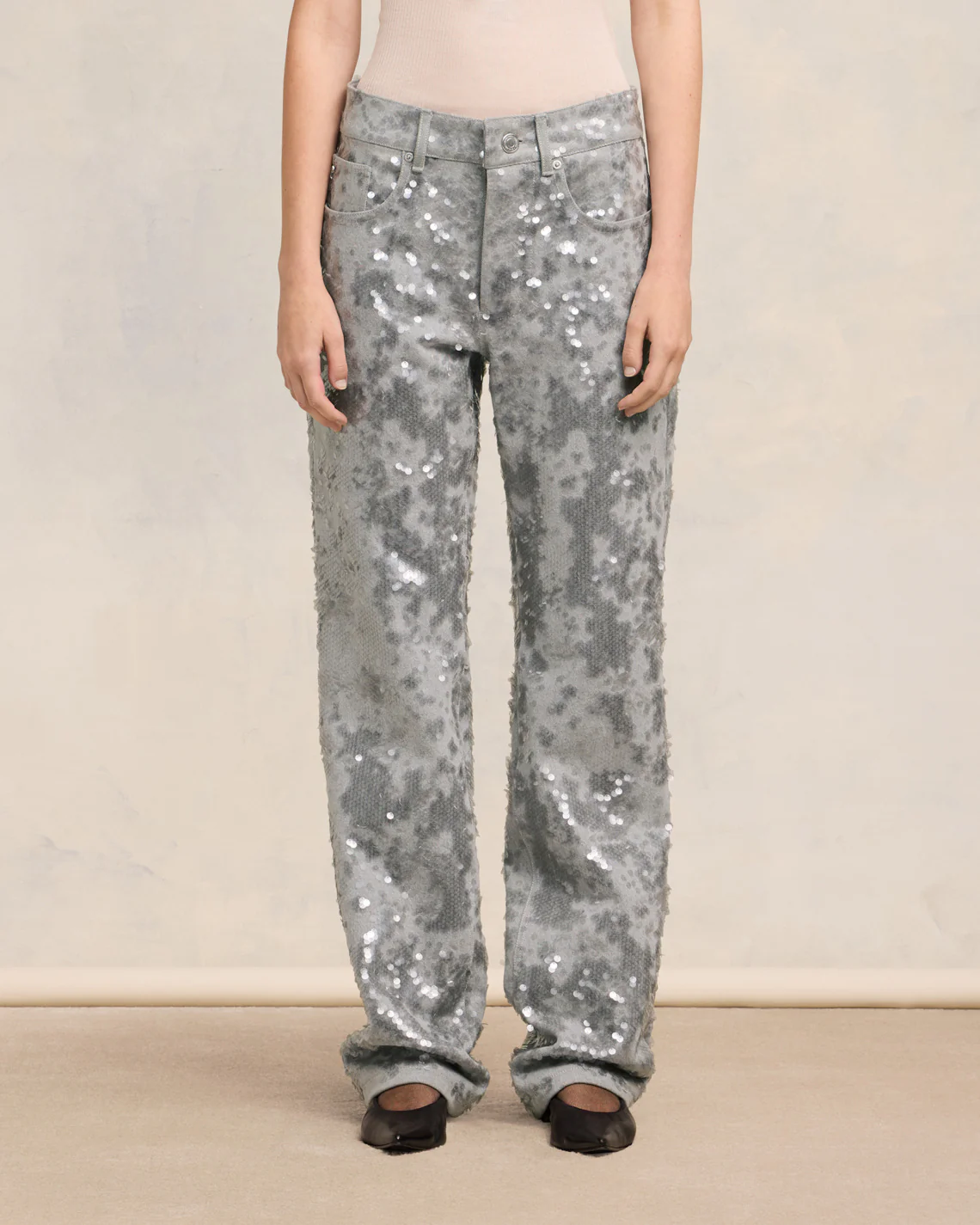 Embroidered Straight Fit Jeans