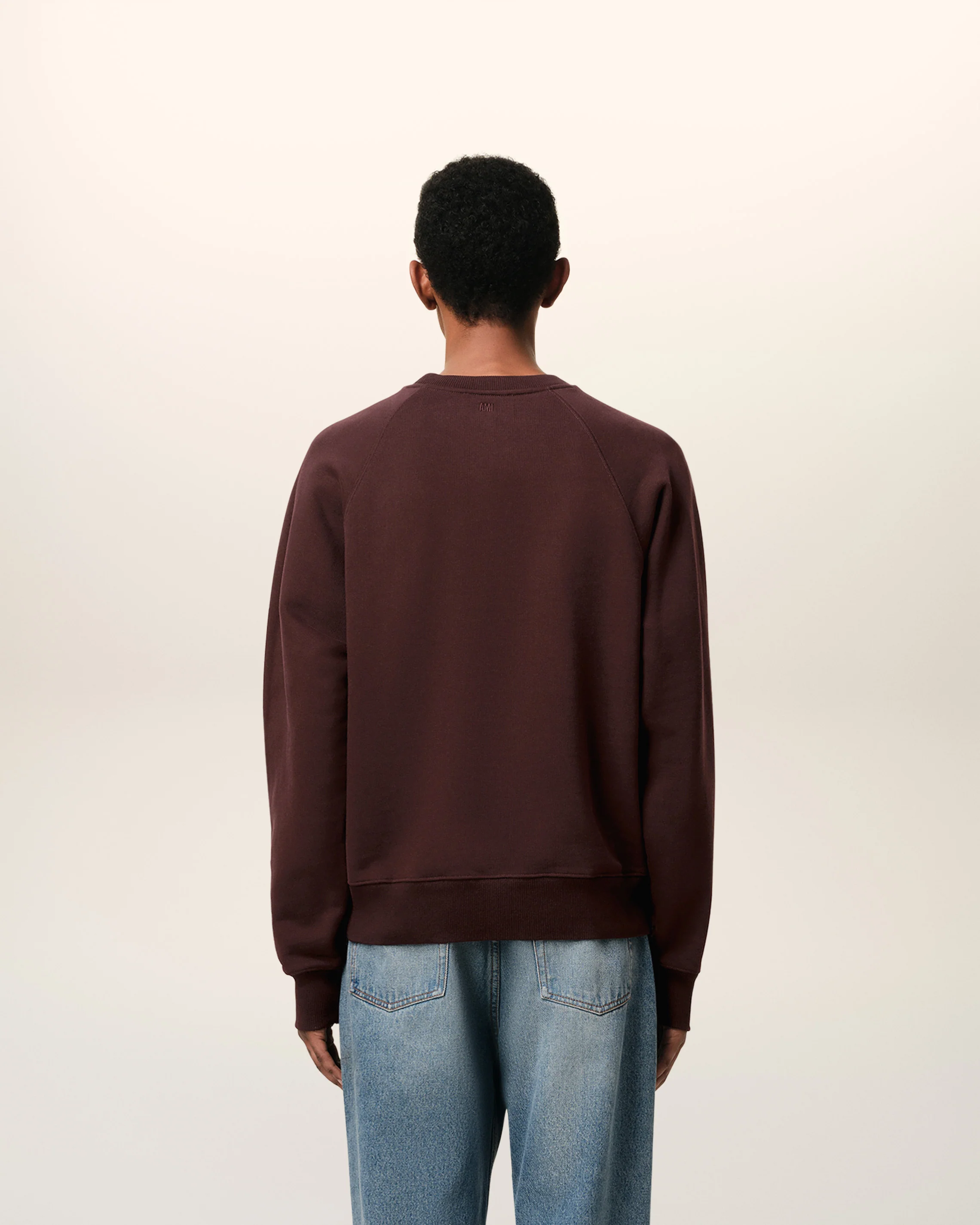 Burgundy Cotton Tonal Ami de Coeur Sweatshirt
