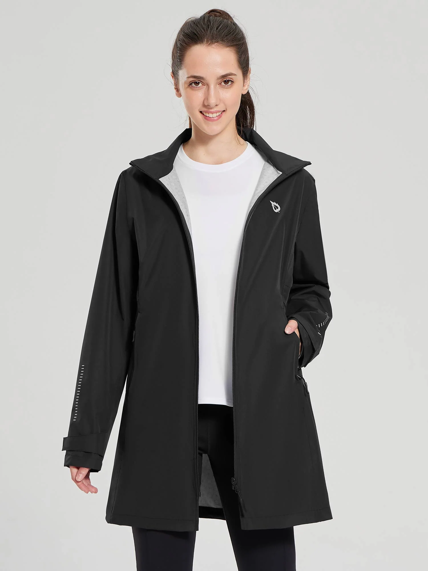 Flyleaf Mid-Length Hooded Waterproof Jacket