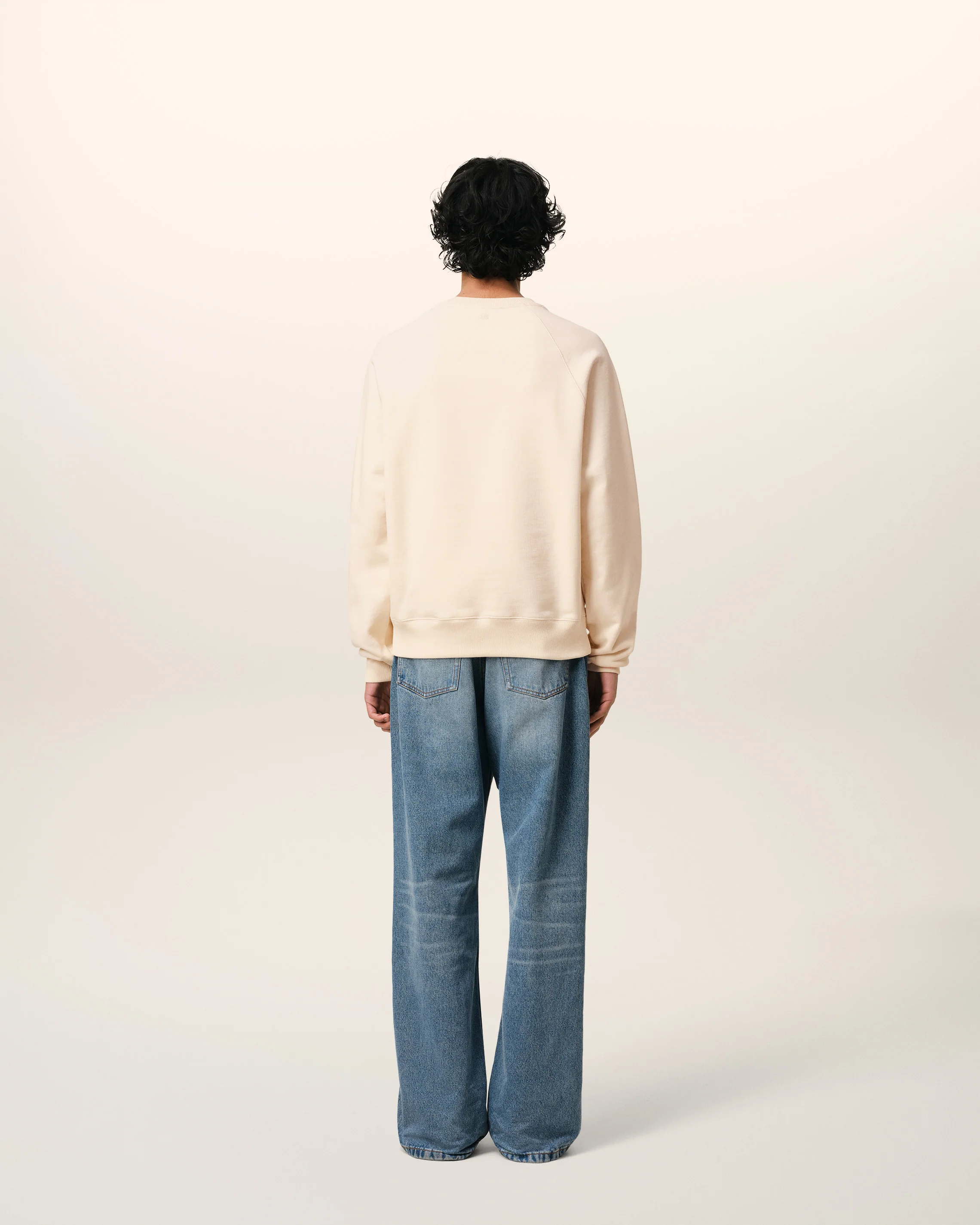 Beige Cotton Ami de Coeur Patch Sweatshirt