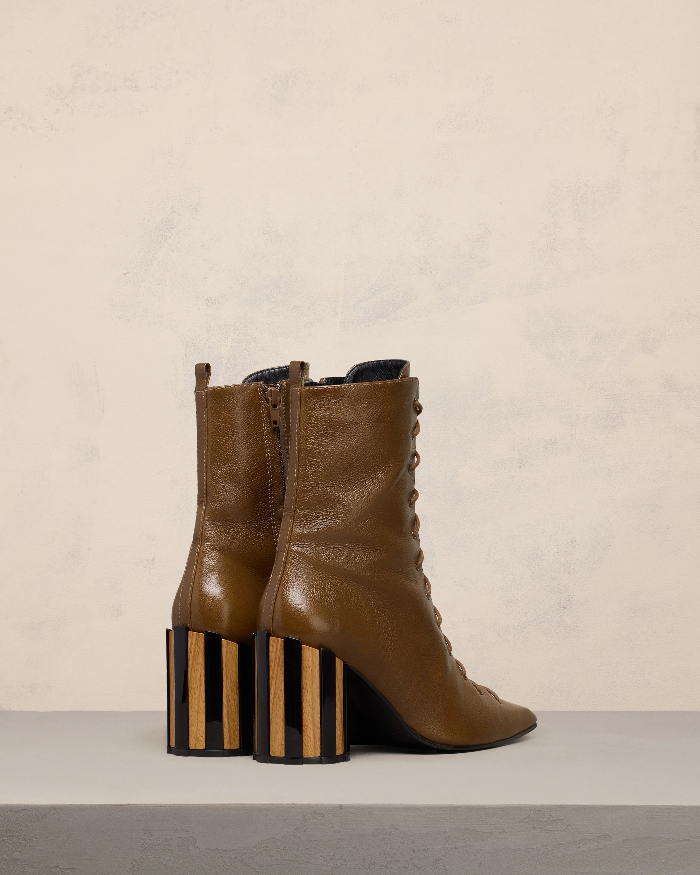 Pointed Toe Lace-Up Boots