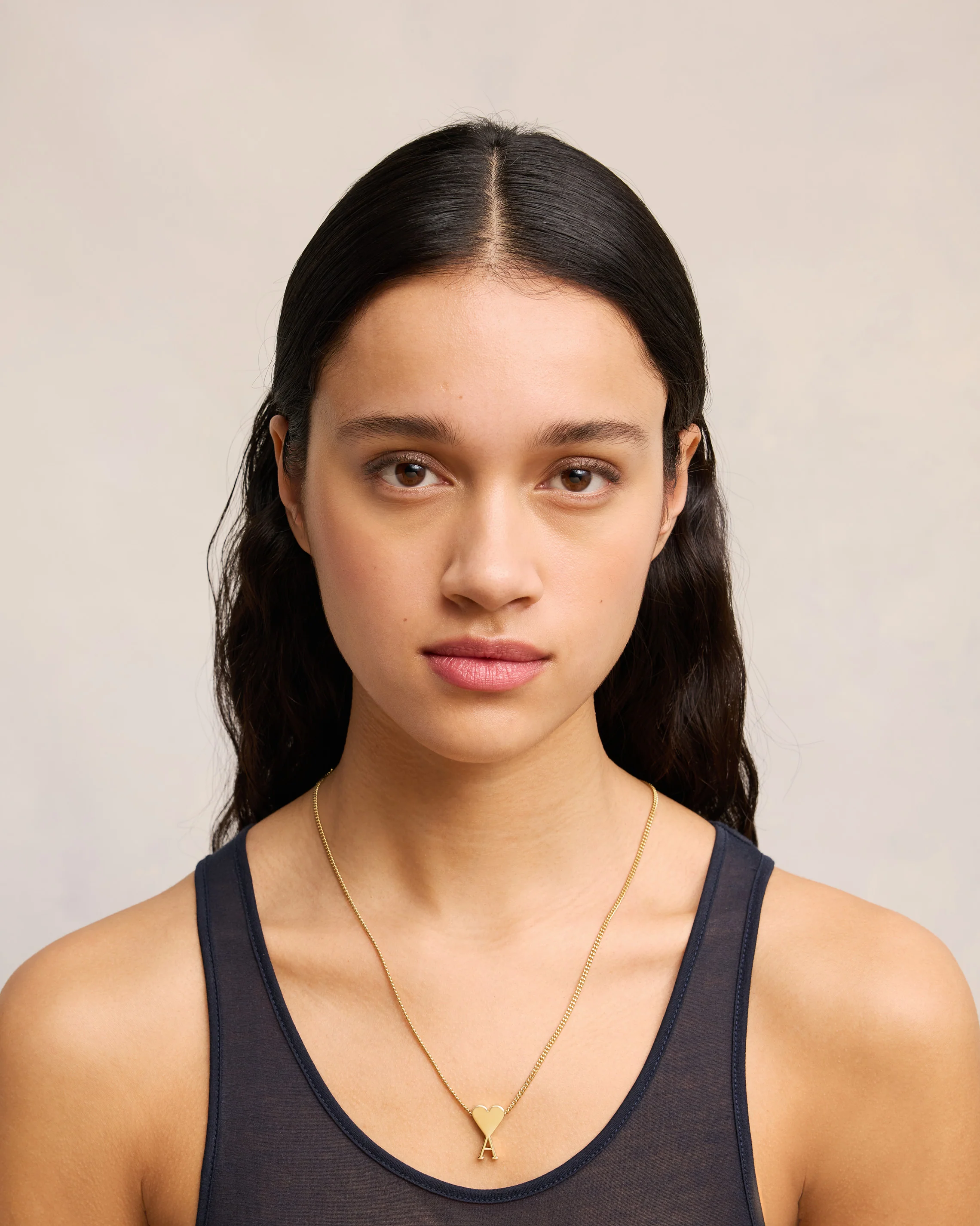 Gold Brass Ami de Coeur Pendant Necklace