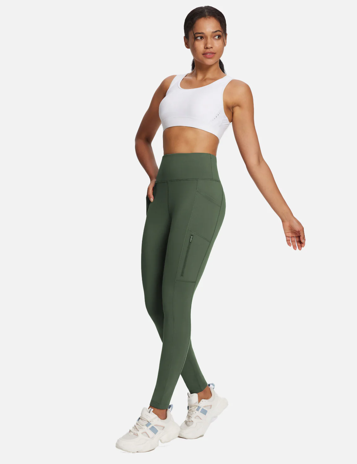Laureate High-Rise Zipper Pockets Thermal Leggings