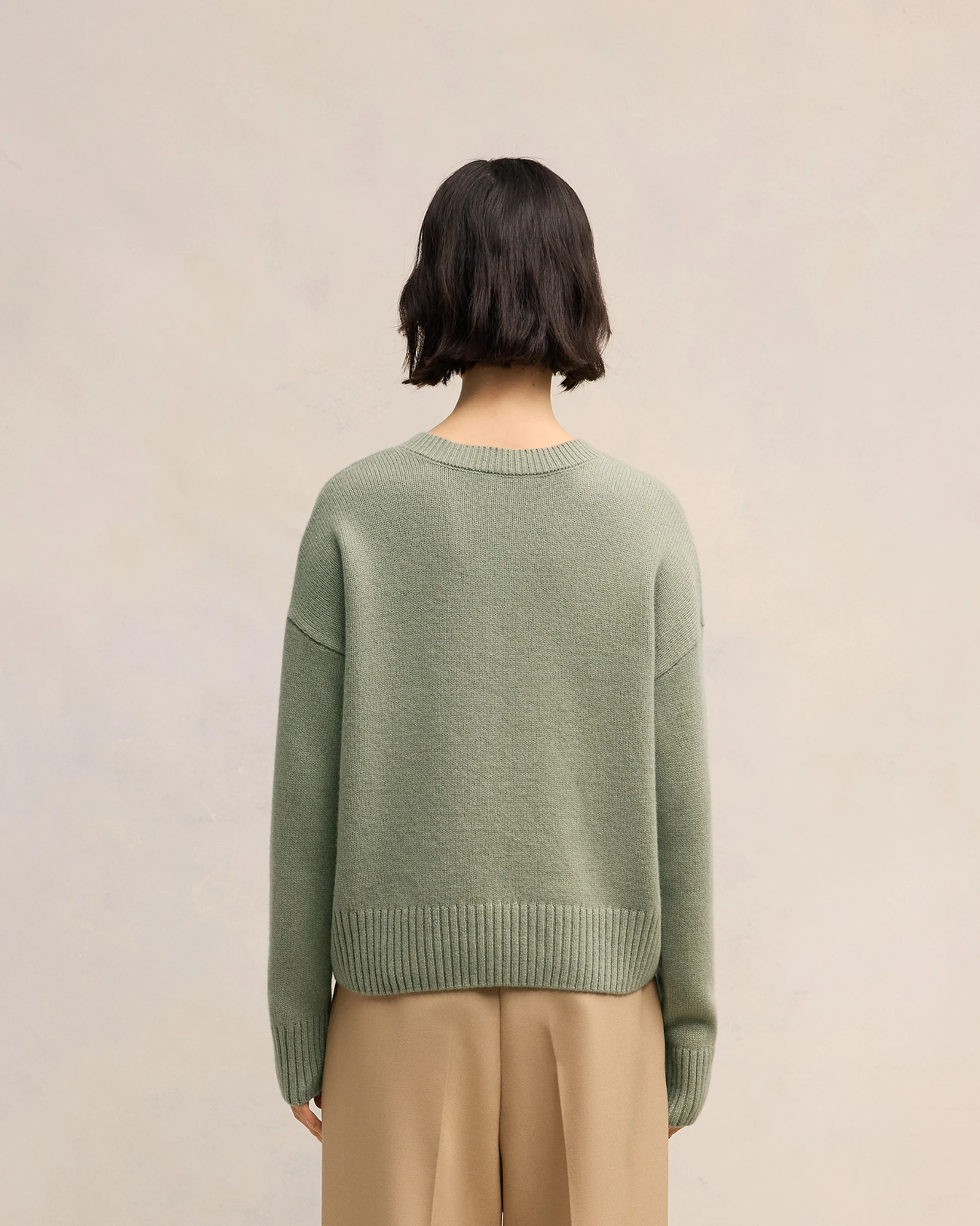 Embossed Ami de Coeur V Neck Sweater