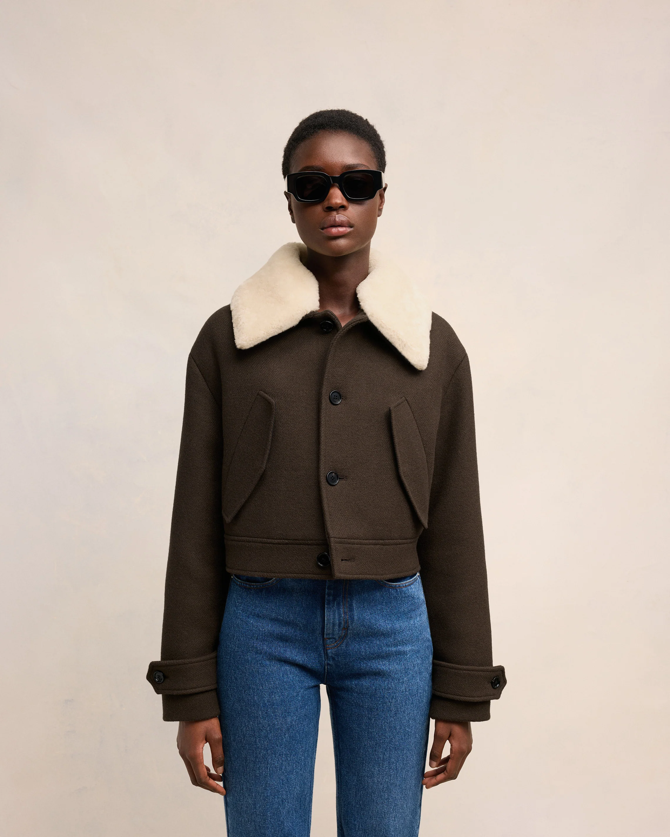Short Shearling Collar Jacket
