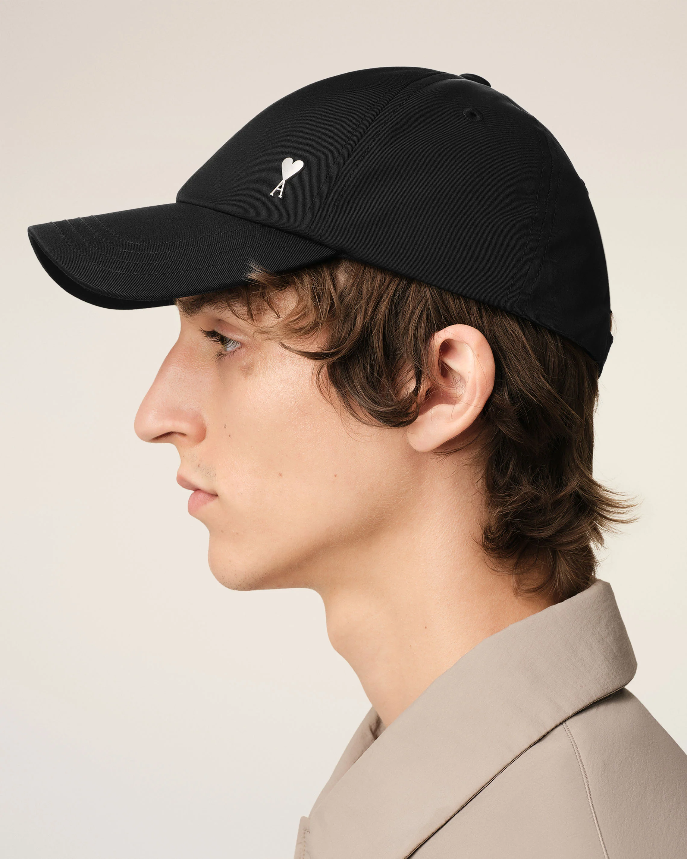 Black Twill Ami de Coeur Stud Cap