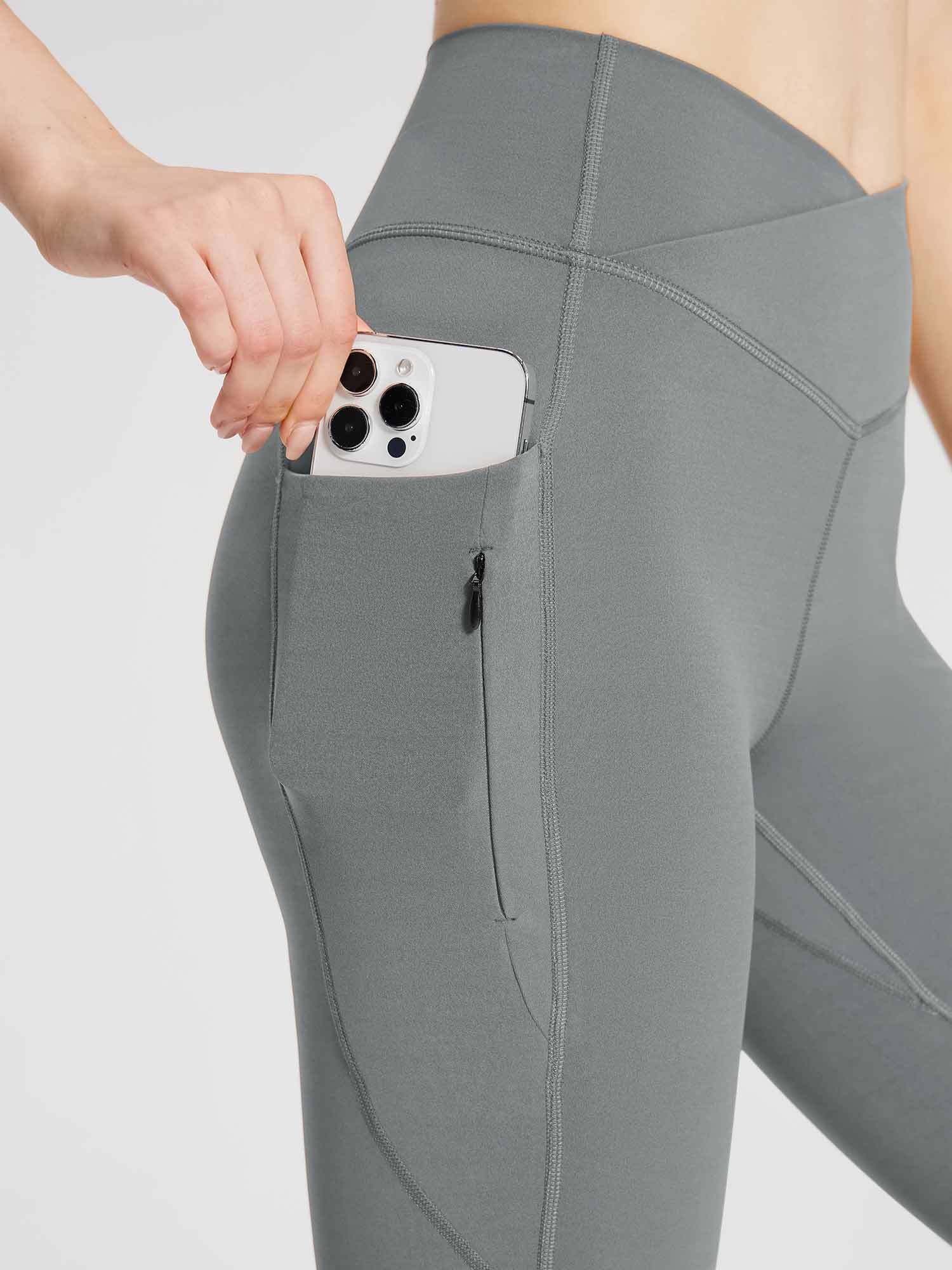 Lycra Cross-Waist Zippered Flared Pants