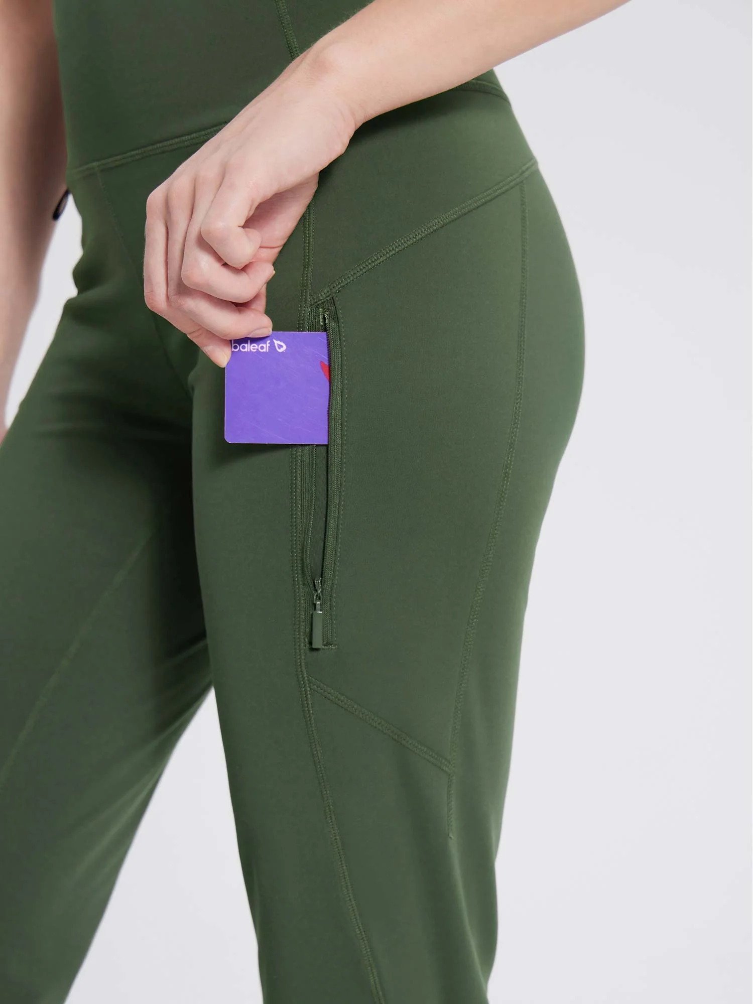Laureate Fleece-Lined Zip Pocket Compression Flare Pants