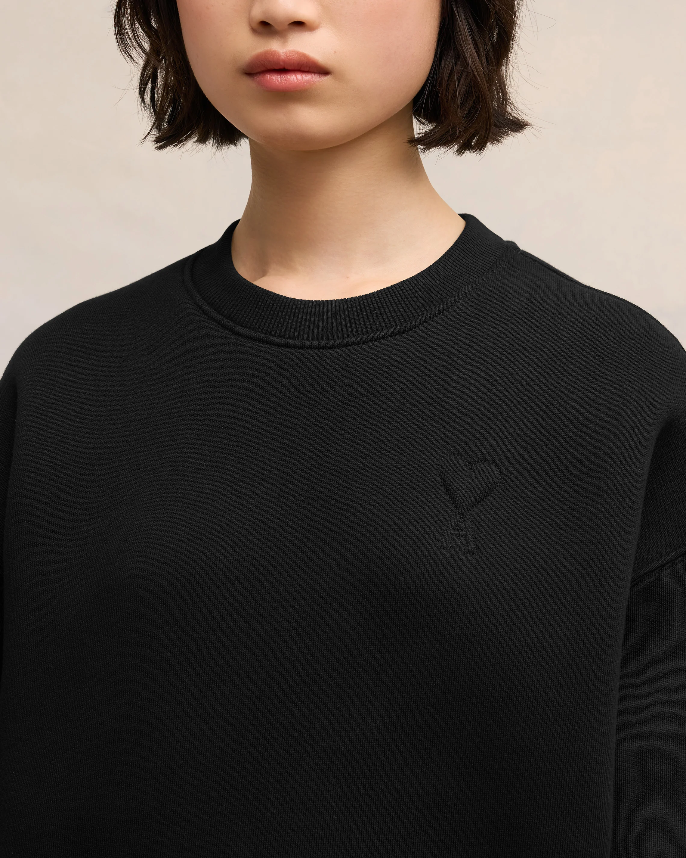 Black Cotton Ami de Coeur Sweatshirt