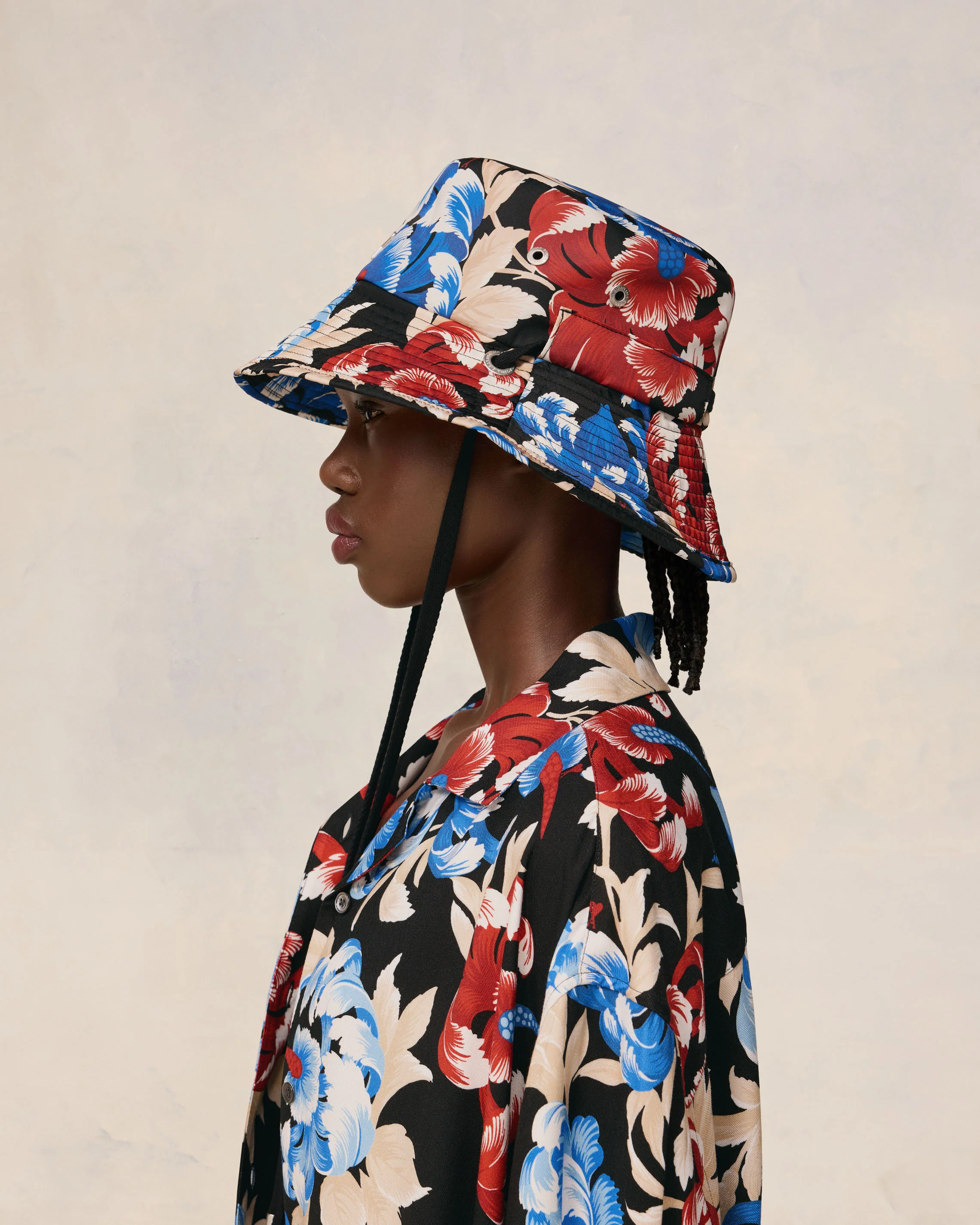 Printed Bucket Hat With String