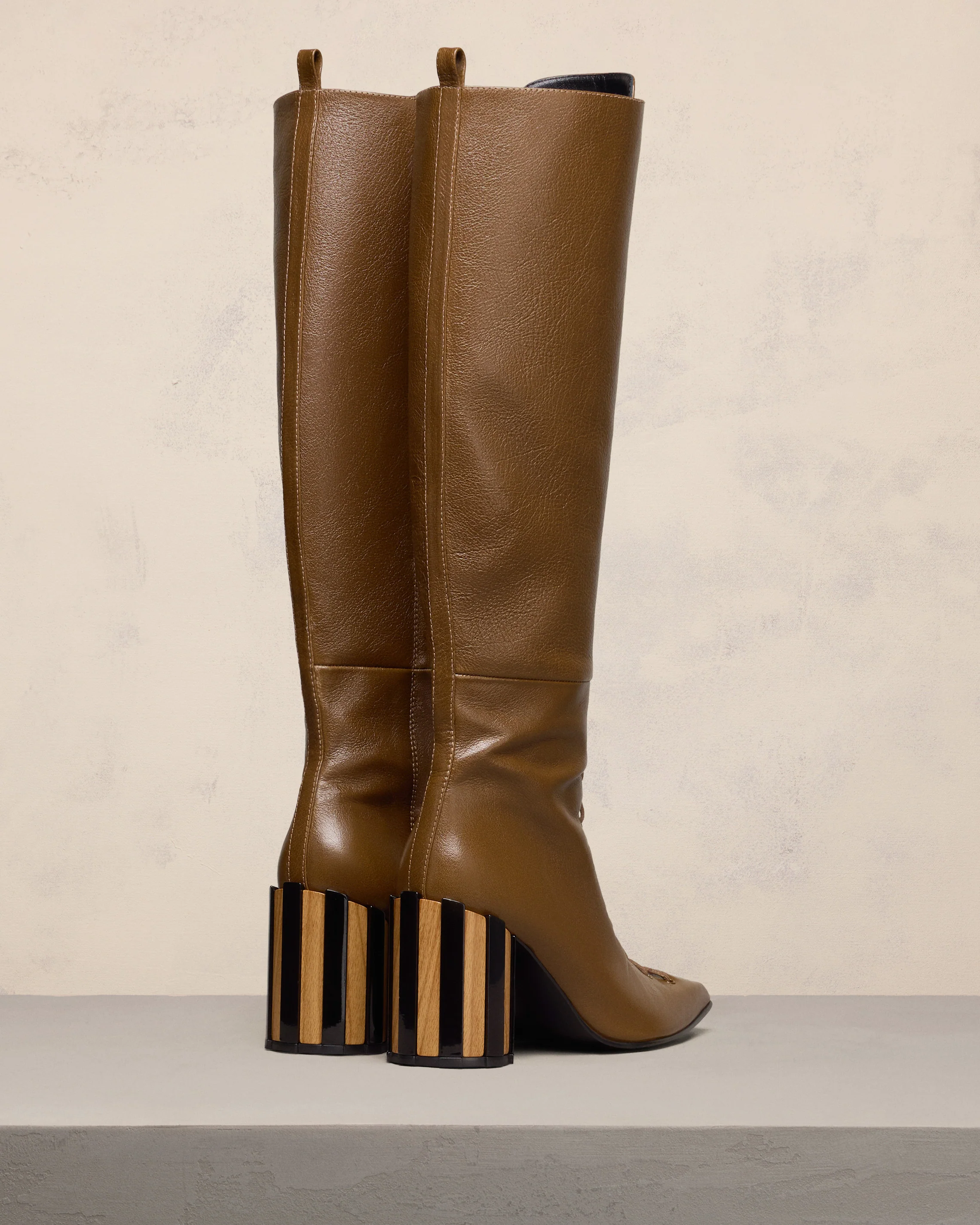 Pointed Toe Lace-Up Knee High Boots