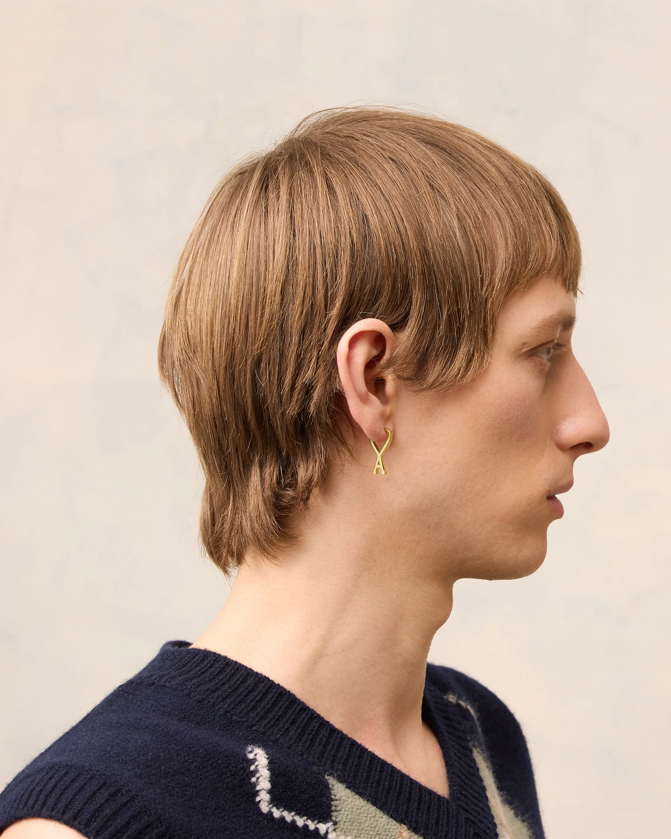 Gold Brass Small Ami de Coeur Hoop