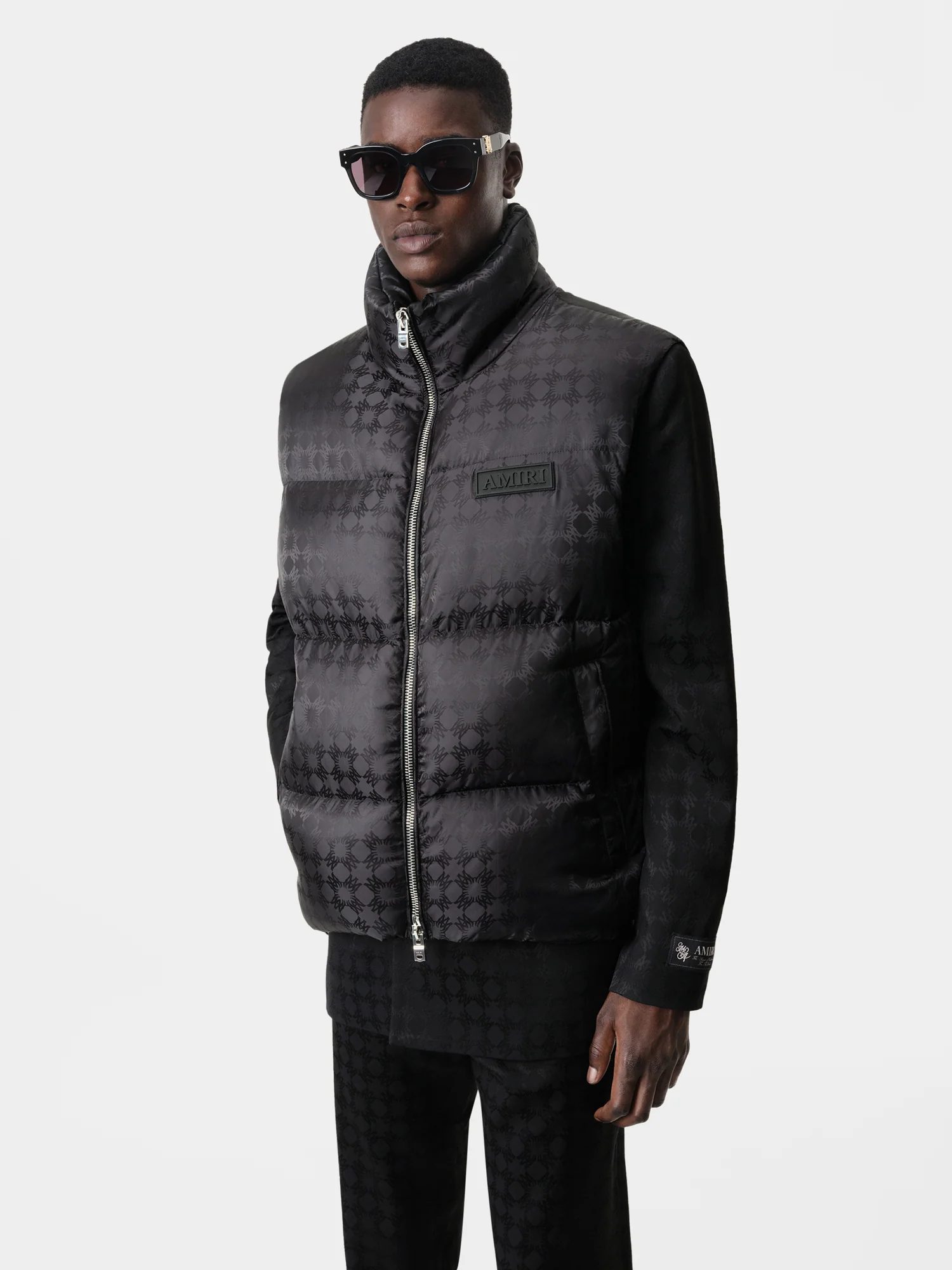 MA QUAD JACQUARD DOWN GILET - Black