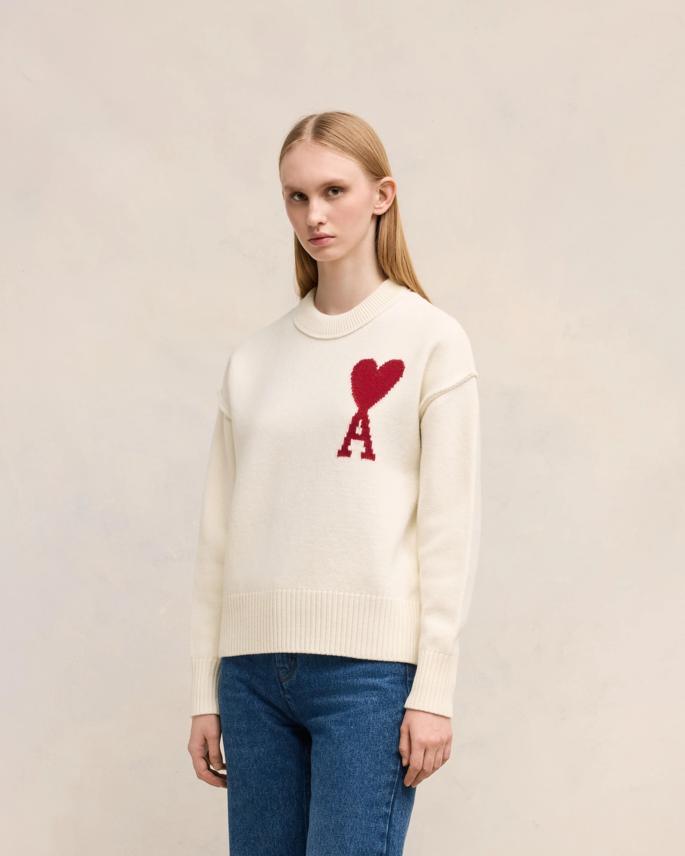 White Wool Ami de Coeur Sweater