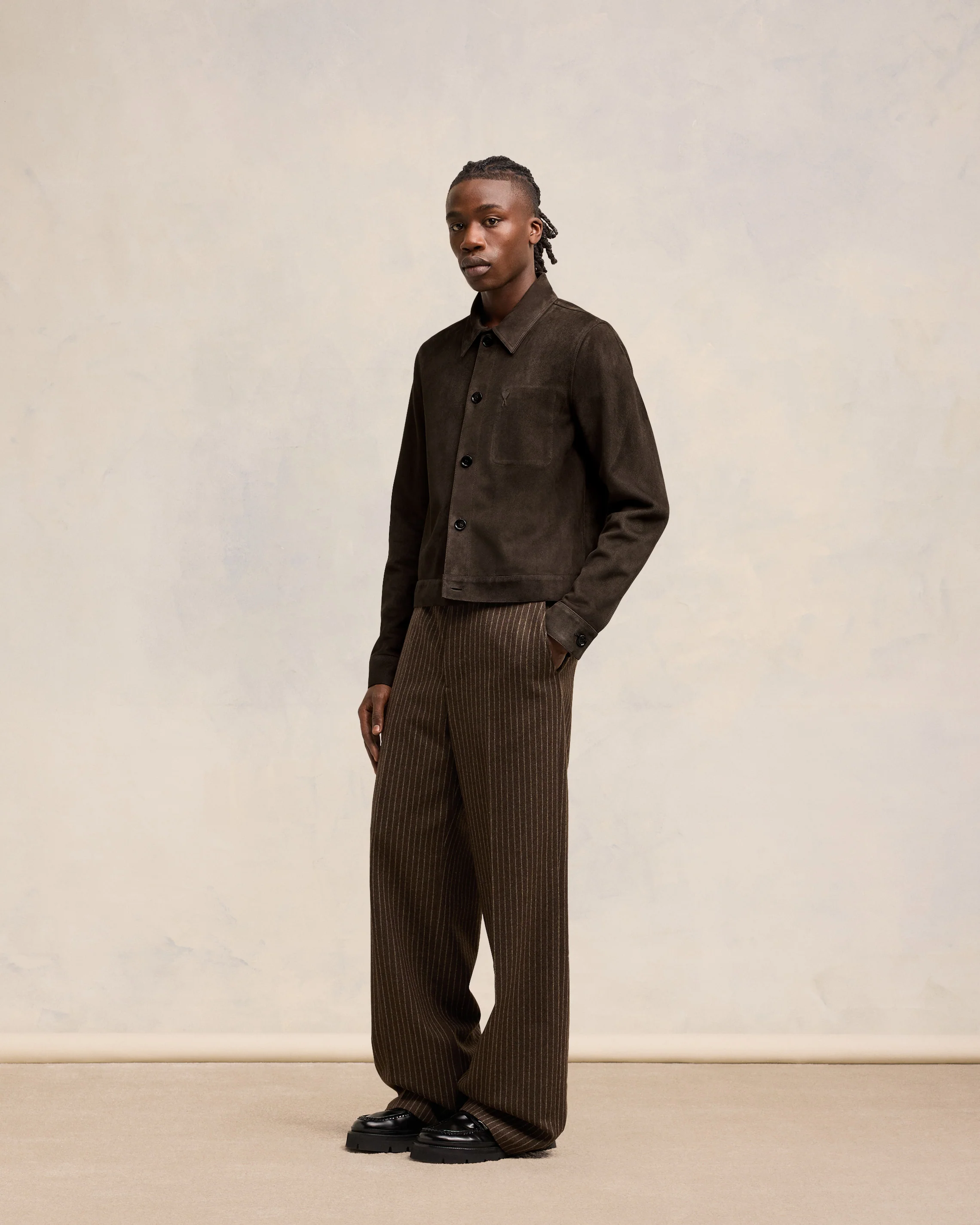 Leather Buttoned Overshirt