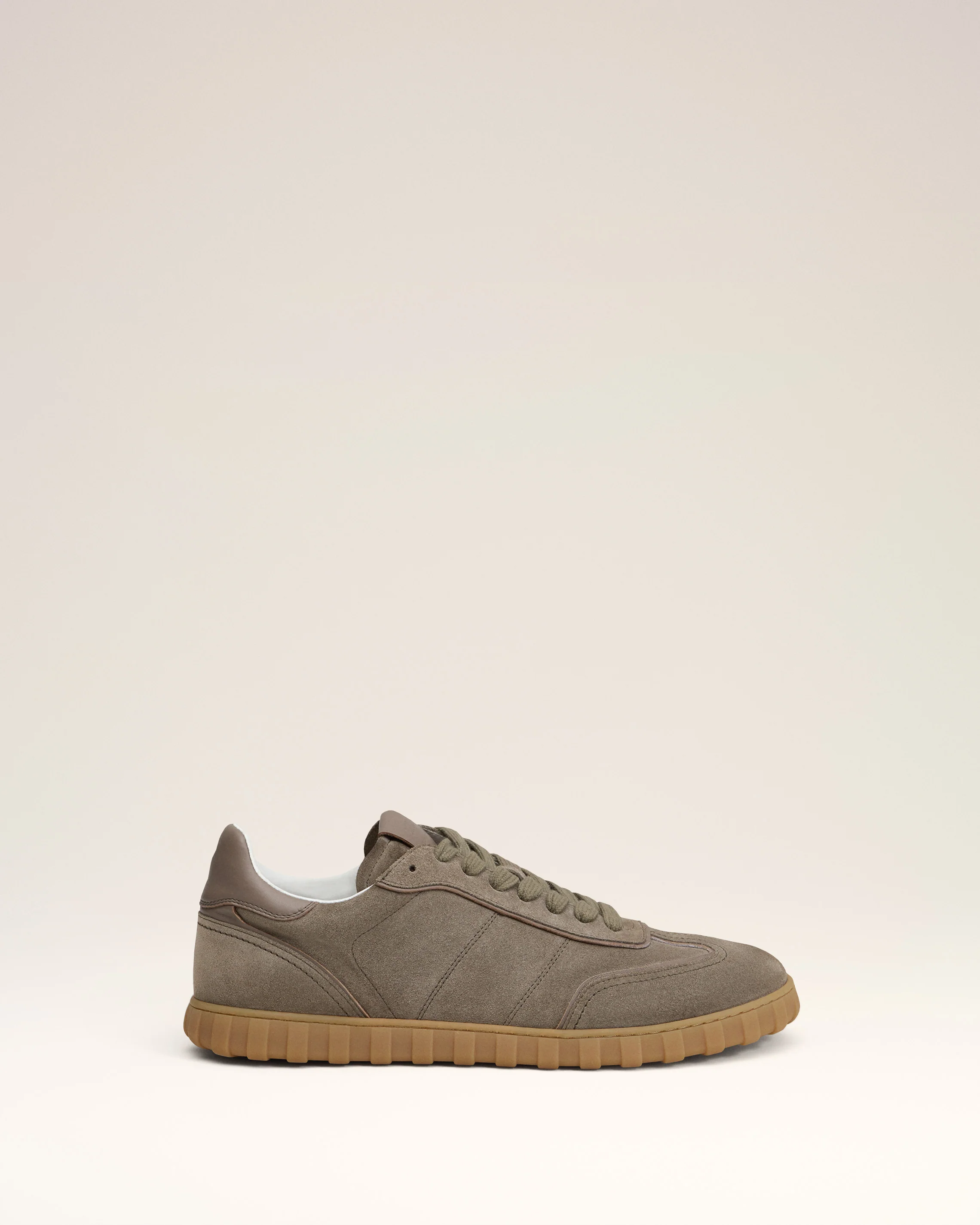 Beige Leather Low Top Step Sneakers