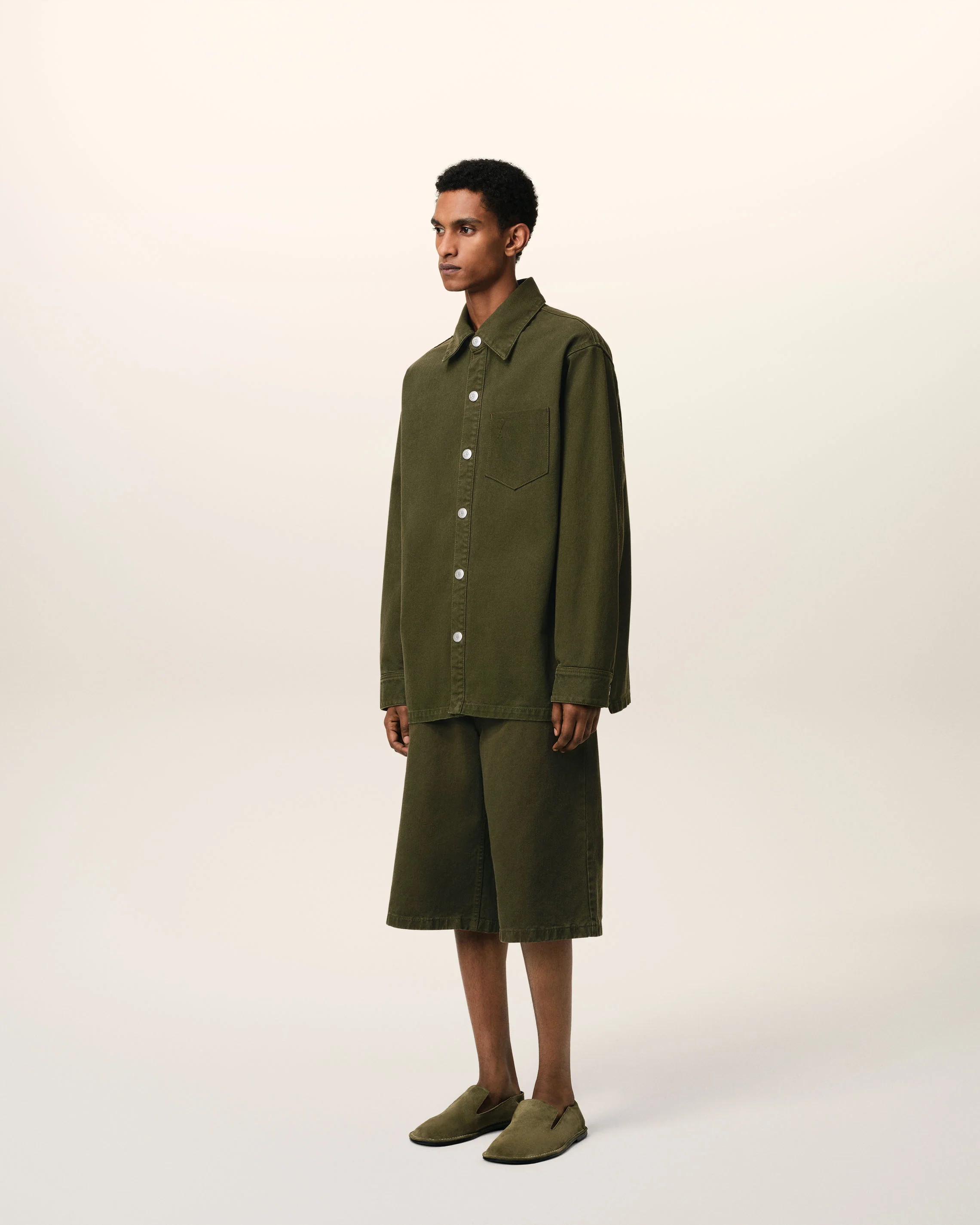 Green Cotton Ami de Coeur Overshirt