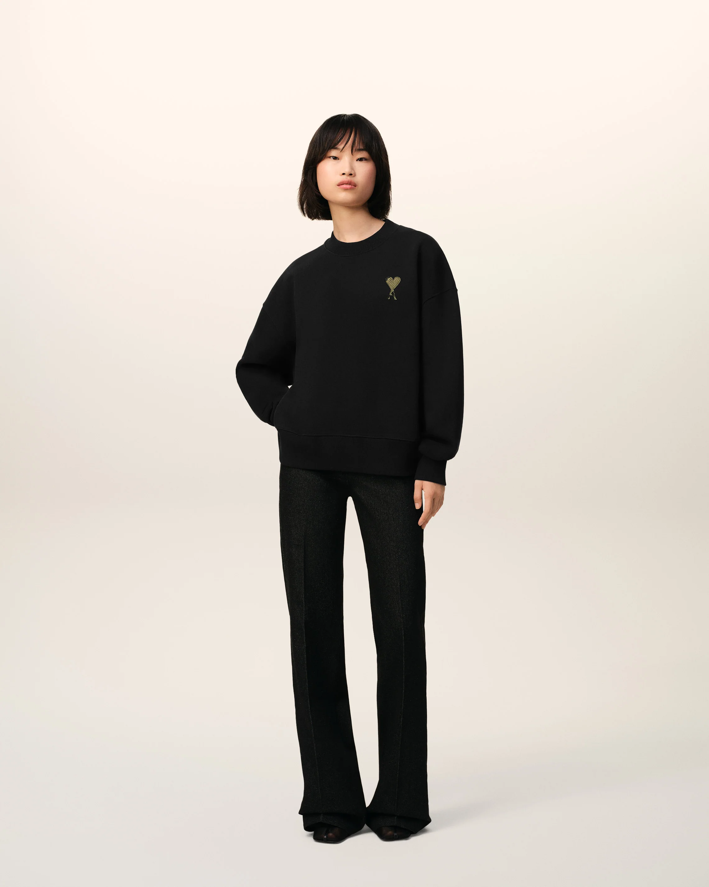 Black Cotton Ami de Coeur Sweatshirt