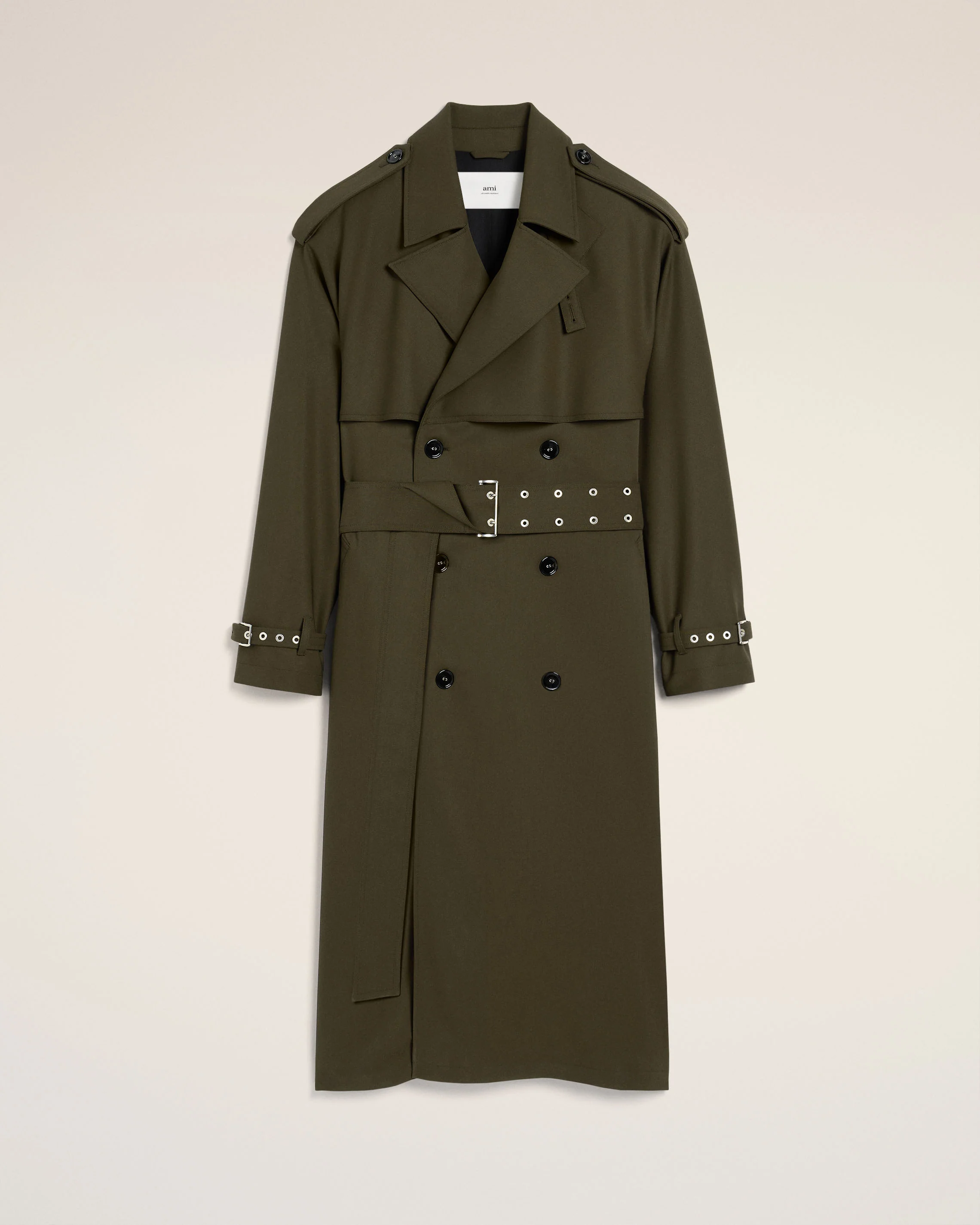 Green Wool Trench Coat
