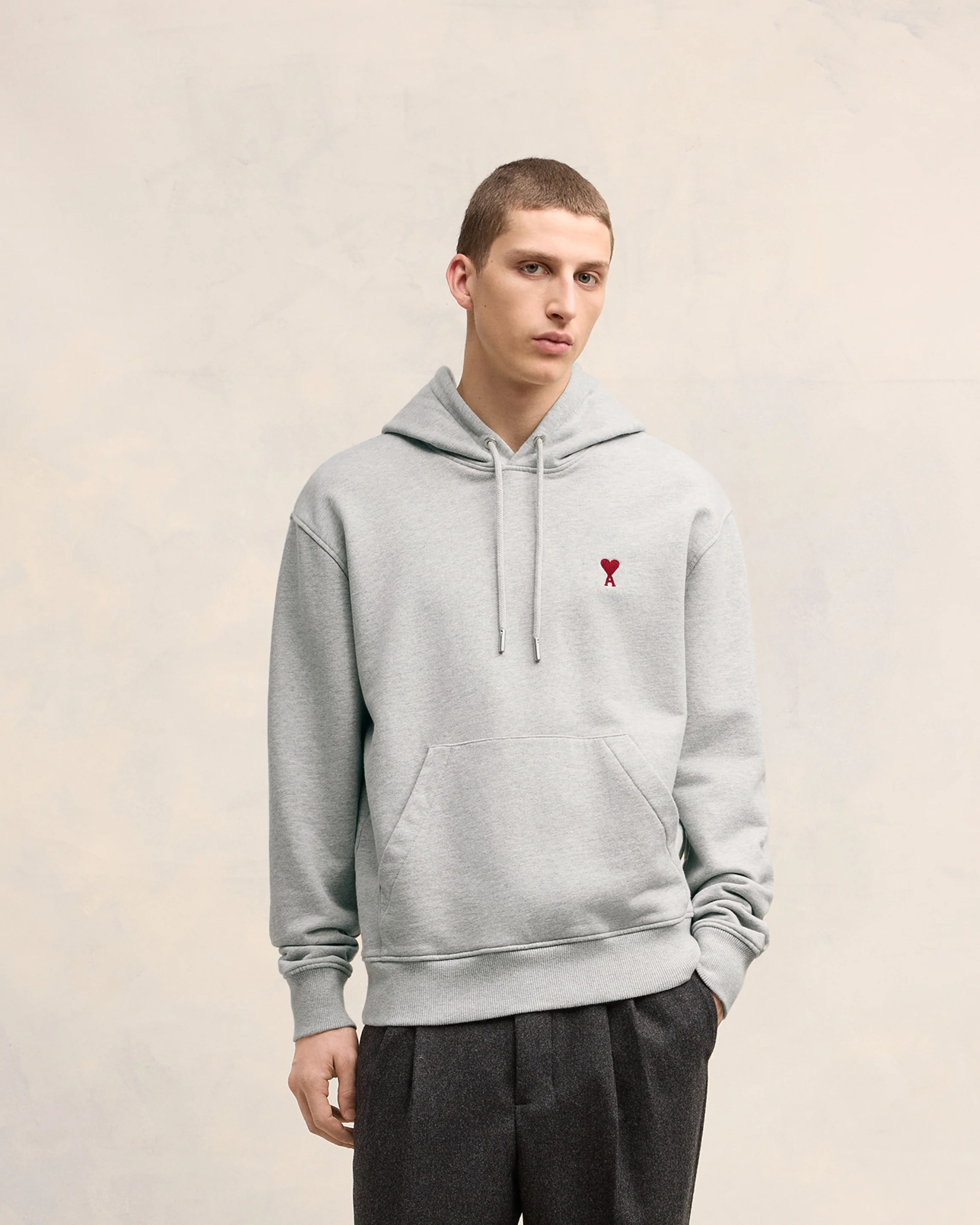 Grey Cotton Ami de Coeur Hoodie