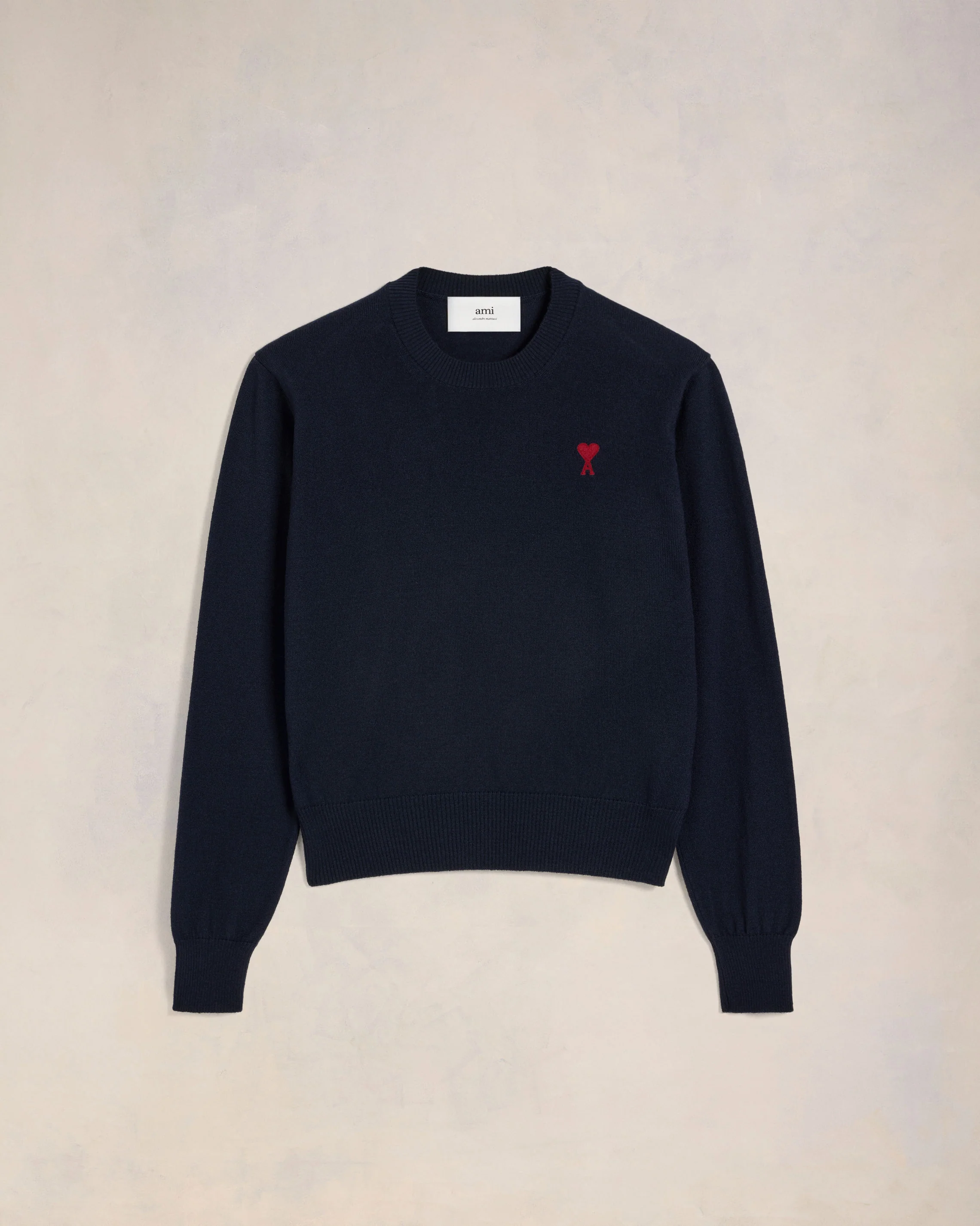 Navy Wool Ami de Coeur Crew Neck Sweater