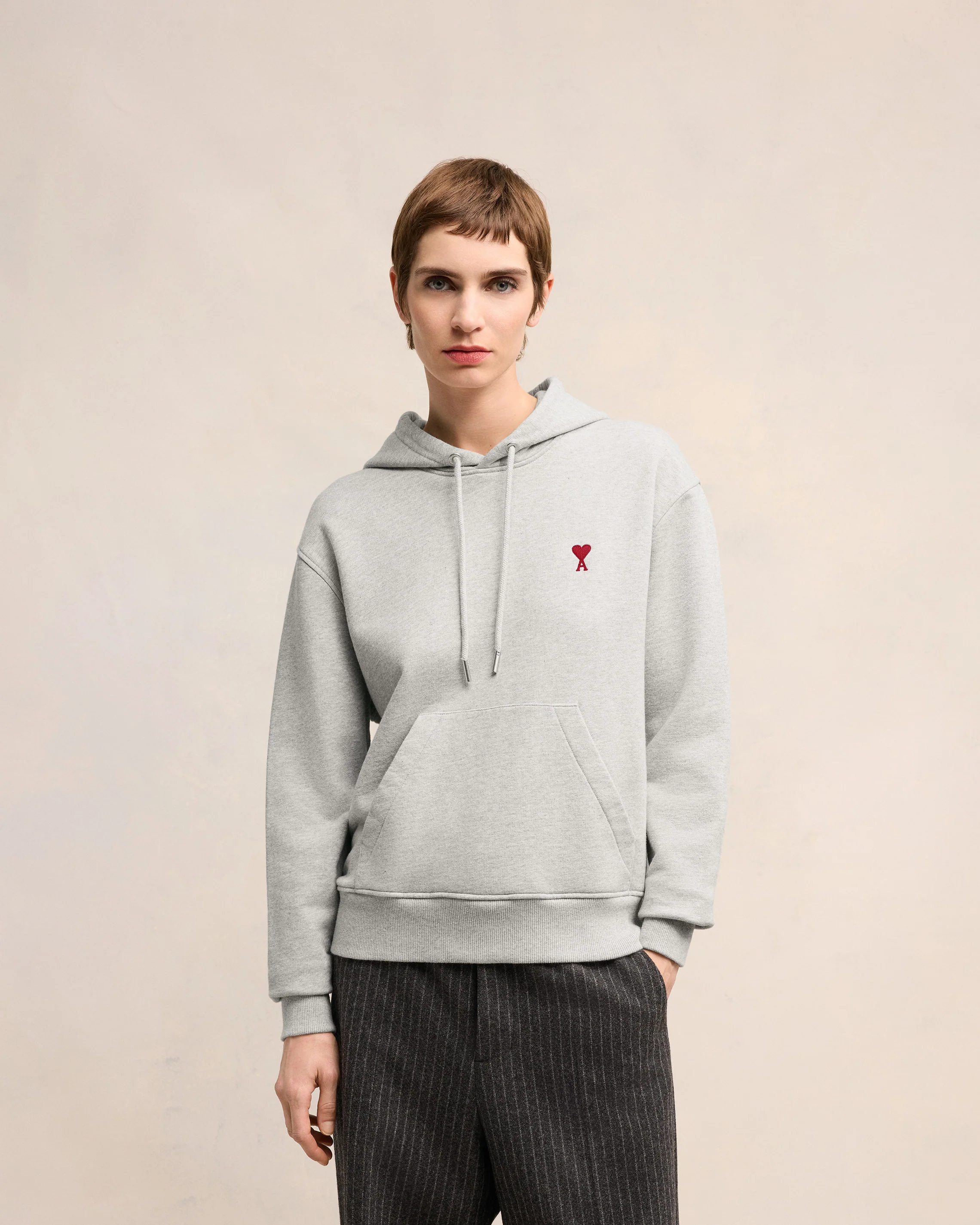 Grey Cotton Ami de Coeur Hoodie