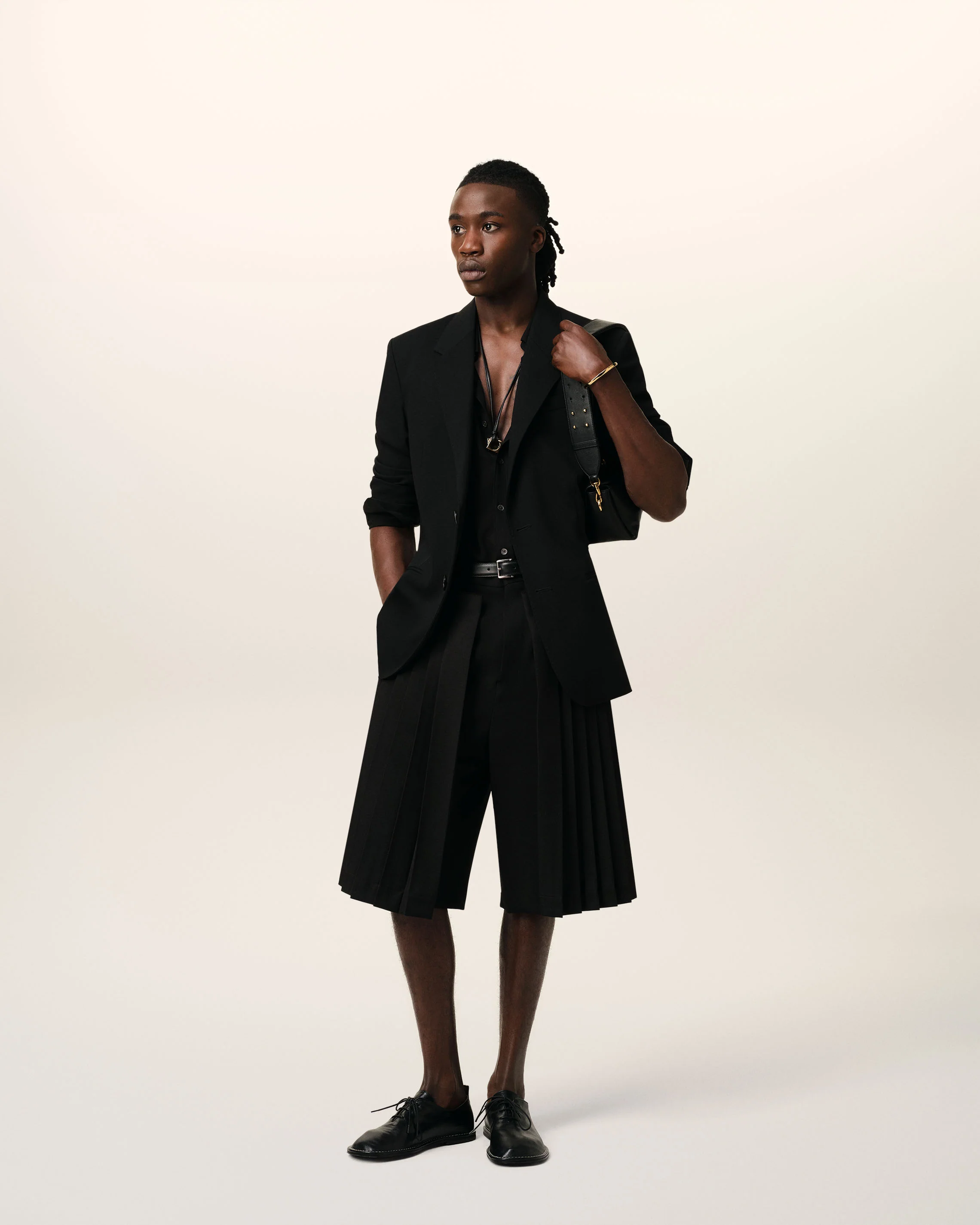 Black Wool Semi-Lined Jacket