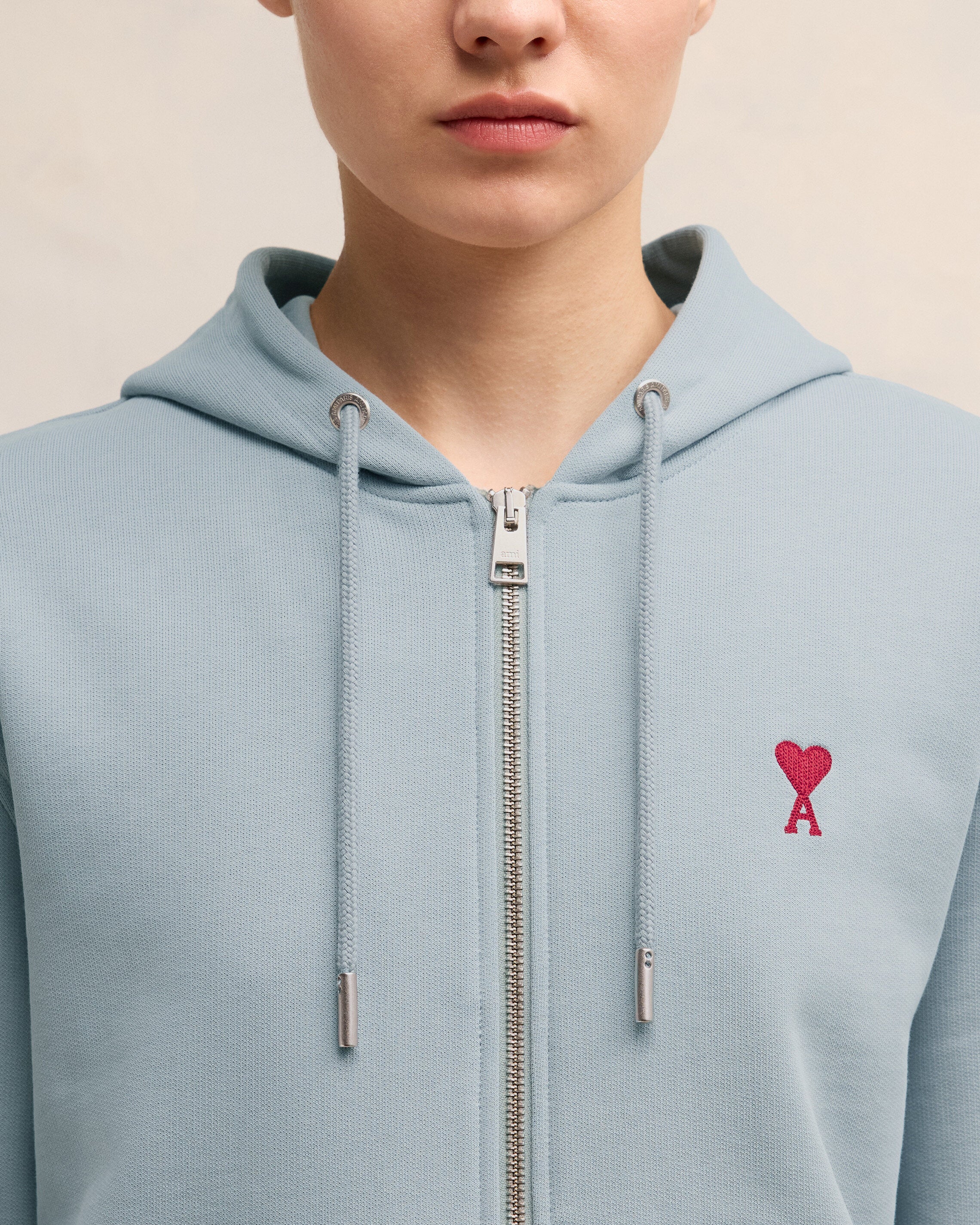 Red Zipped Ami de Coeur Hoodie