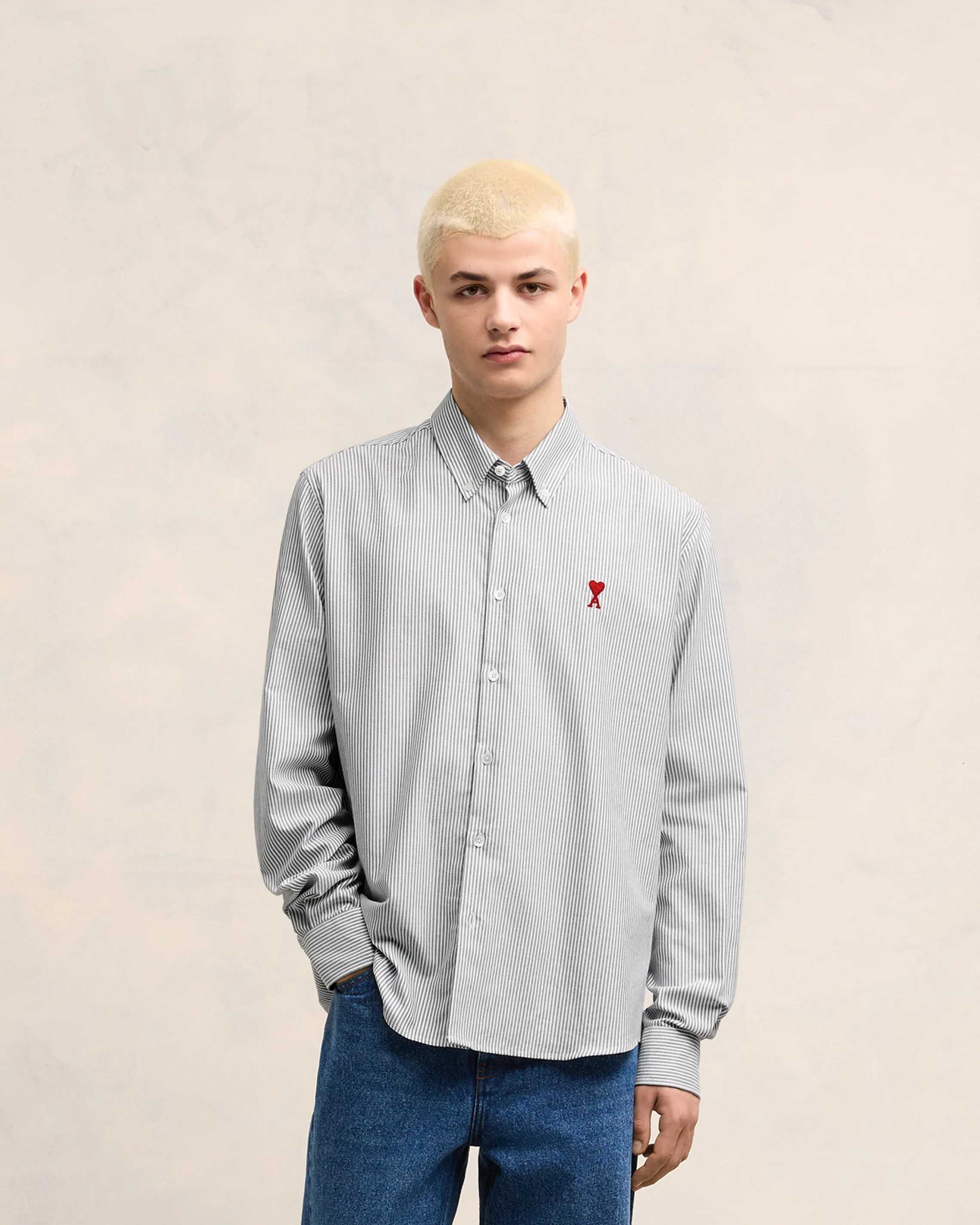 Black Cotton Button-Down Ami de Coeur Shirt