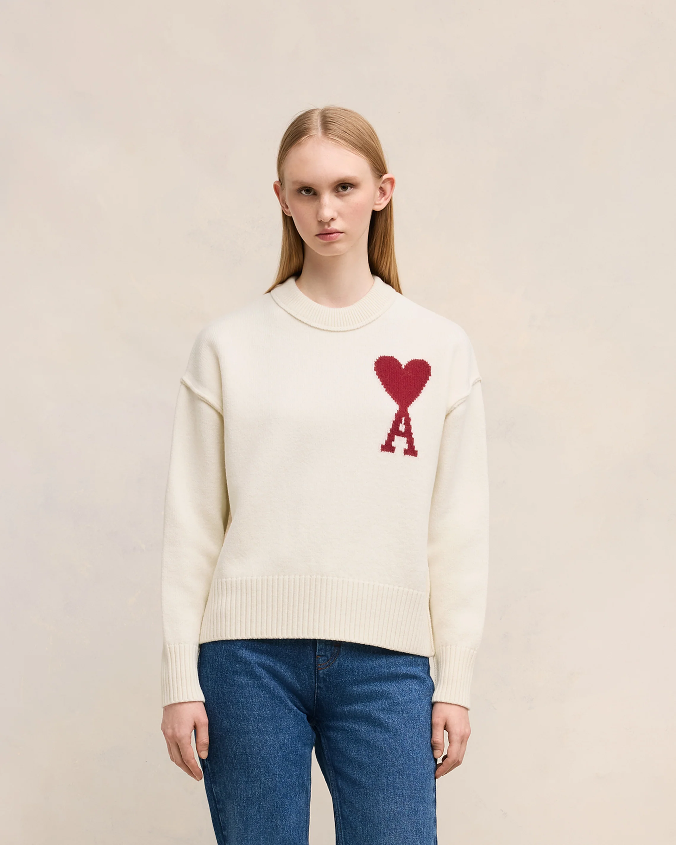 White Wool Ami de Coeur Sweater