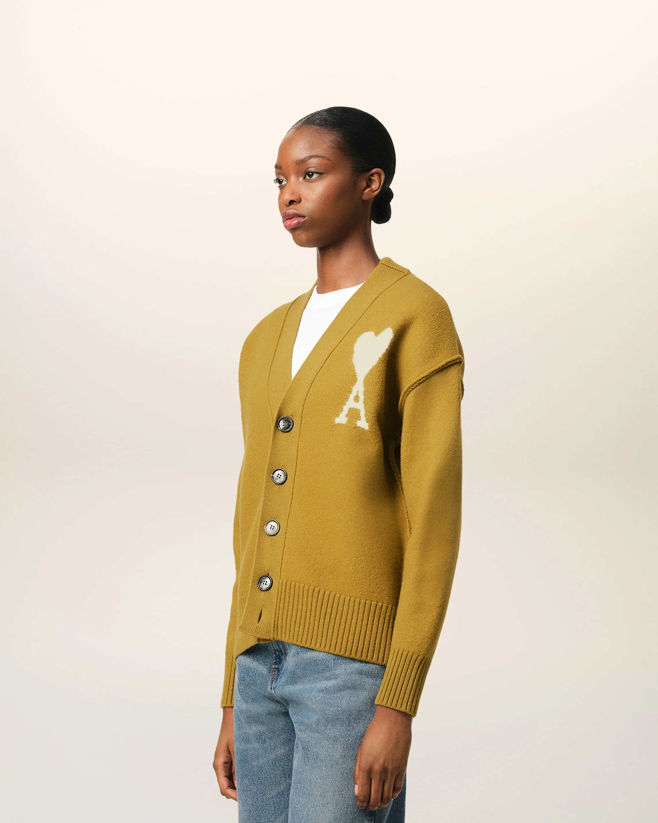 Mustard Wool Ami de Coeur Cardigan