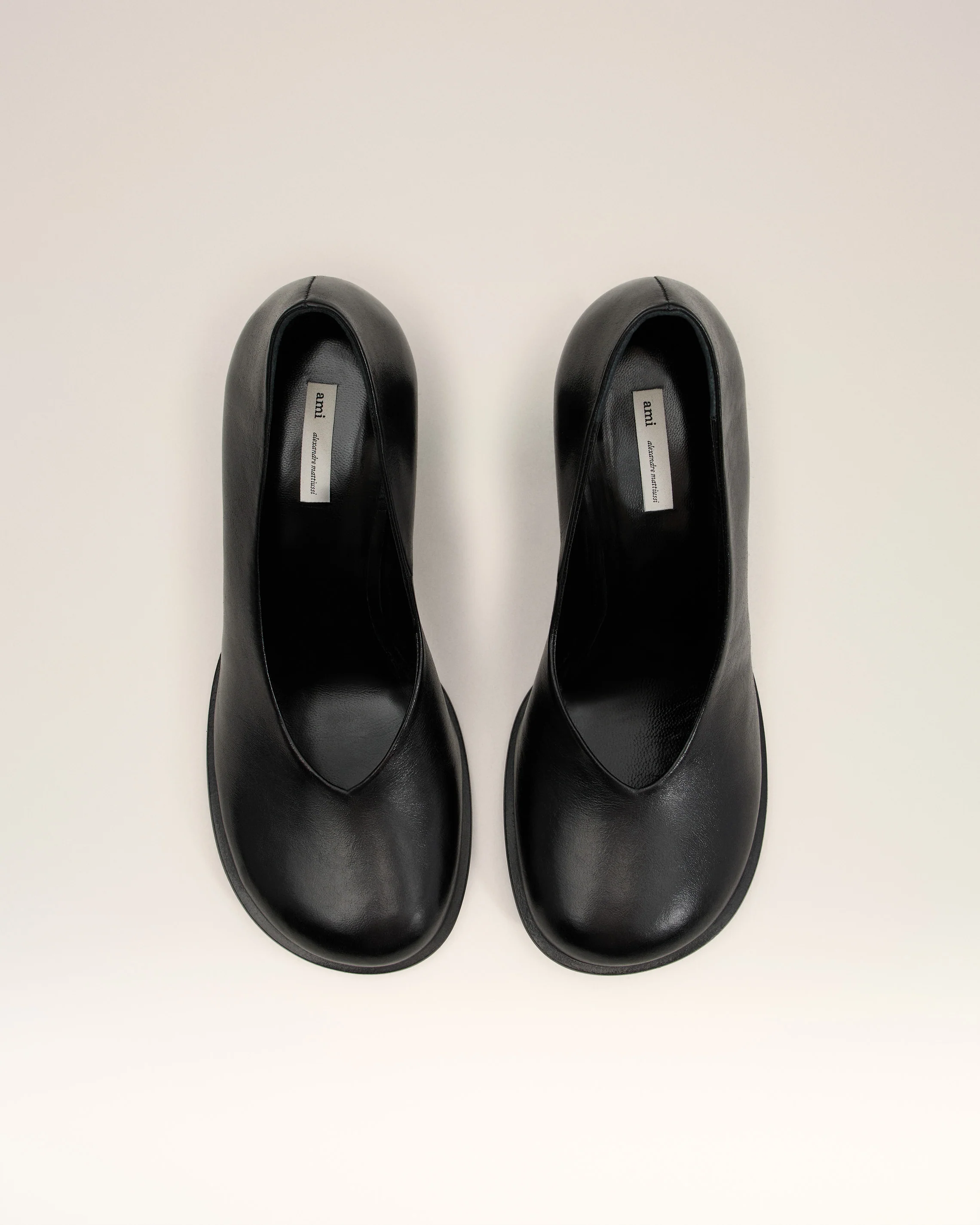 Black Leather Piano Pump